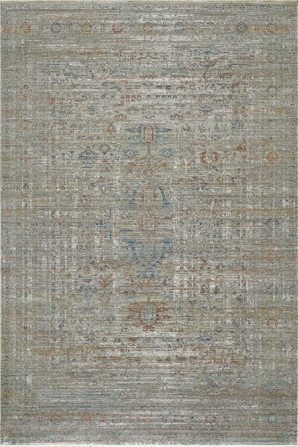 Heritage - Lisse Kendinden Saçaklı Modern Klasik Eskitme Halı