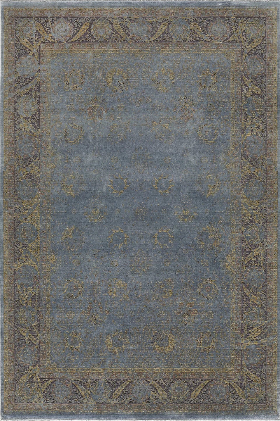 Gordion - Gris Kendinden Saçaklı Modern Halı