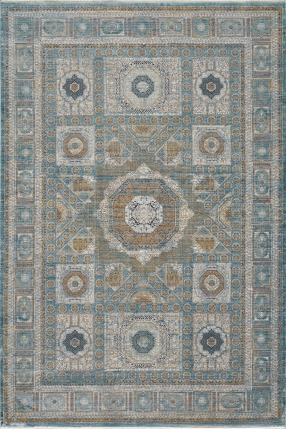 Heritage - Norma Kendinden Saçaklı Modern Klasik Eskitme Halı