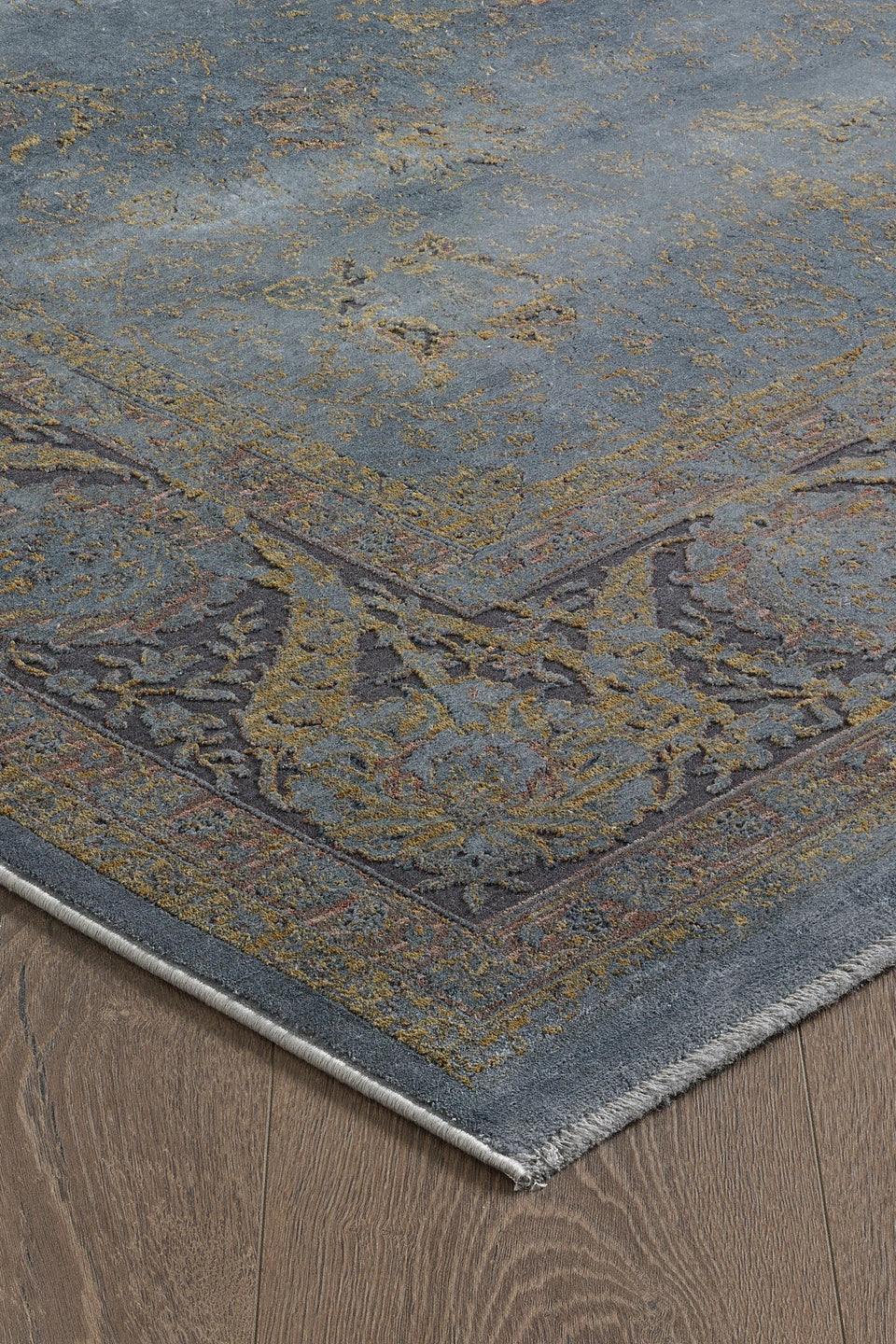 Gordion - Gris Kendinden Saçaklı Modern Halı