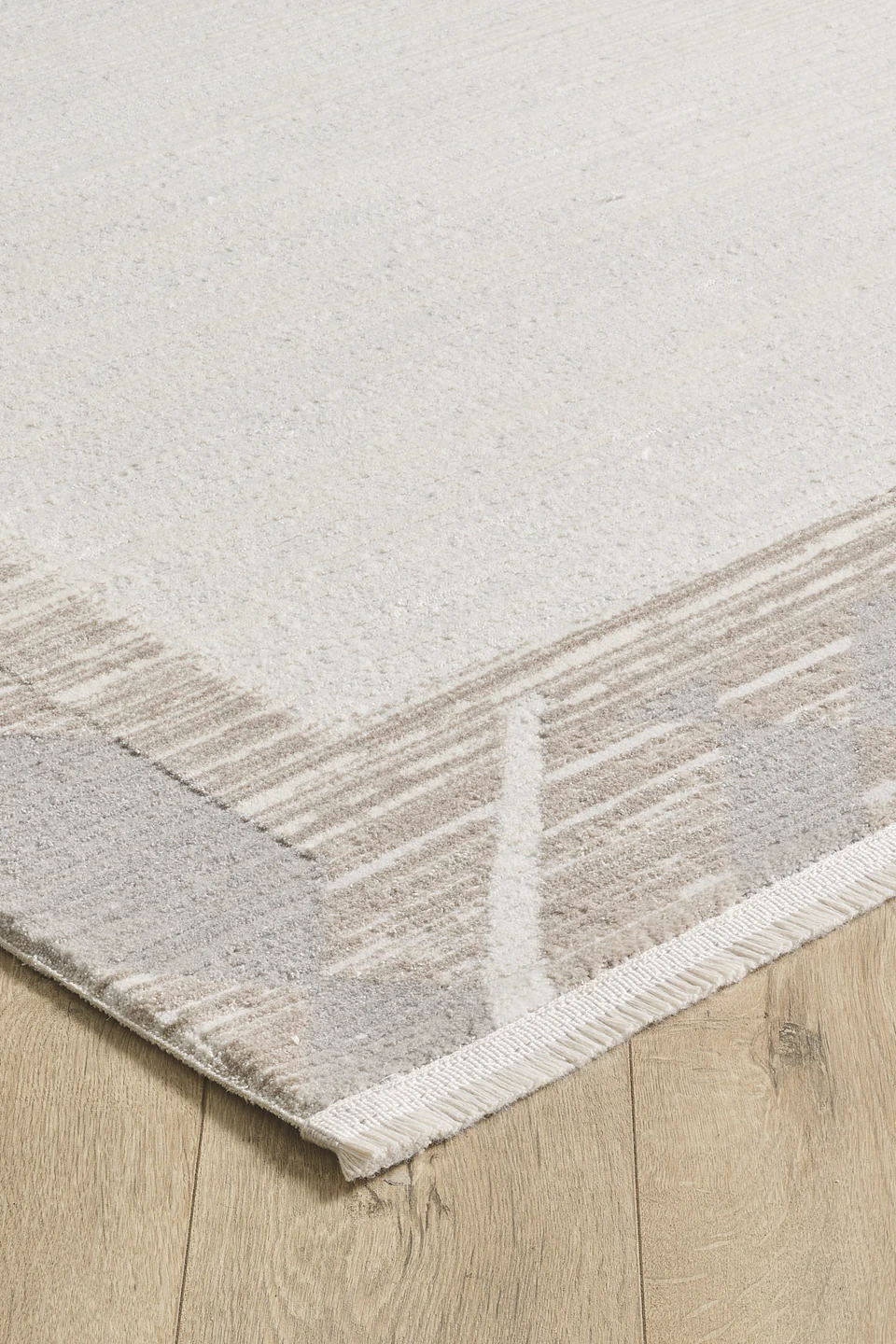 Nera - Sandstone Takma Saçaklı Modern Salon Halısı