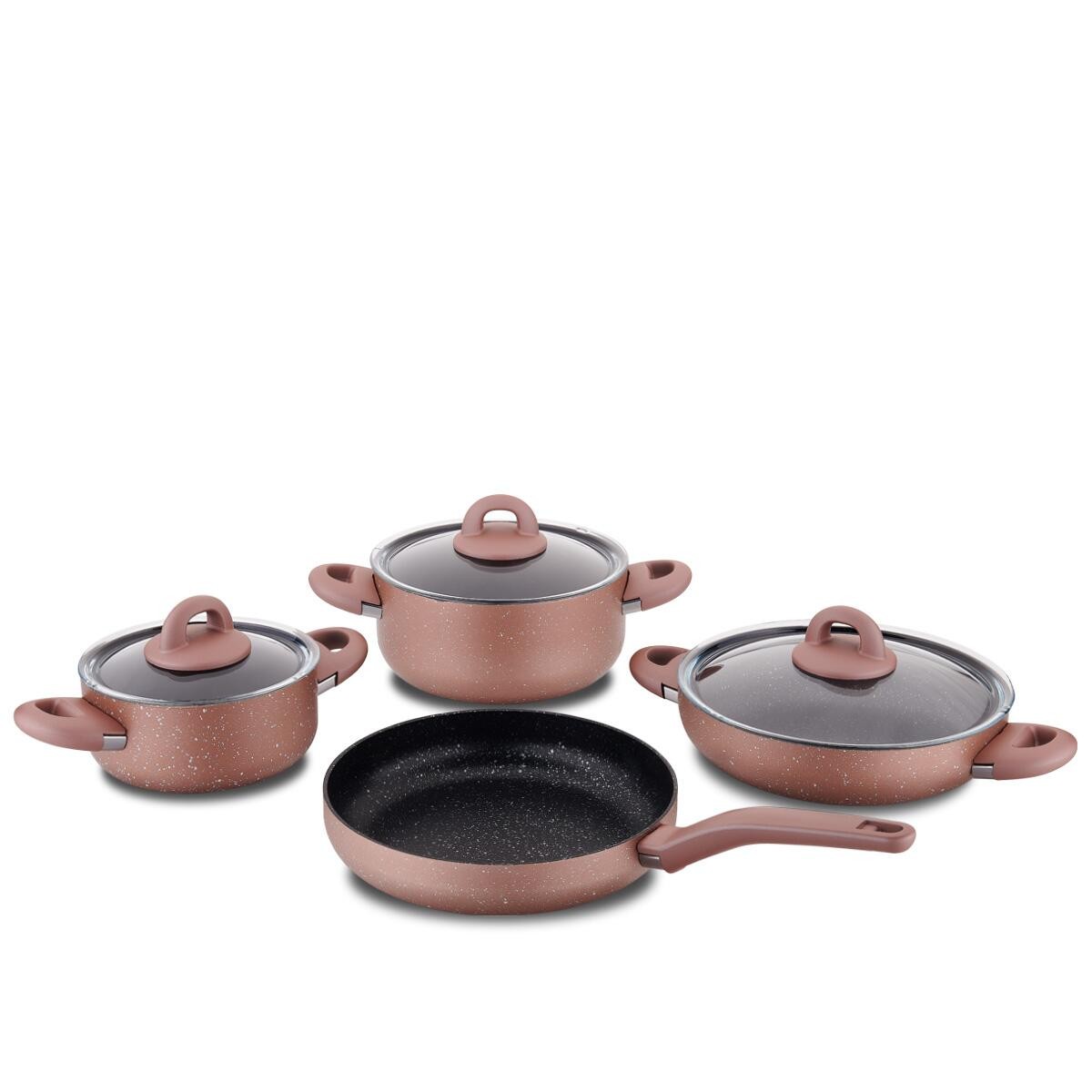 Korkmaz Bella Granit Rosegold 7 Parça Tencere Seti A2894