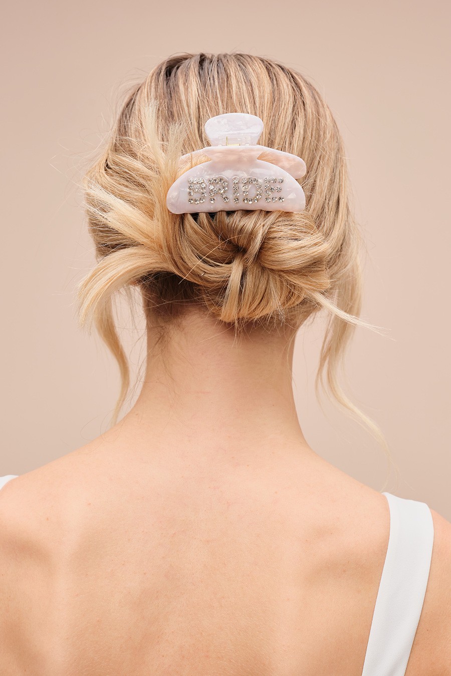 Bride Yazılı Taş İşlemeli Saç Tokası JO01