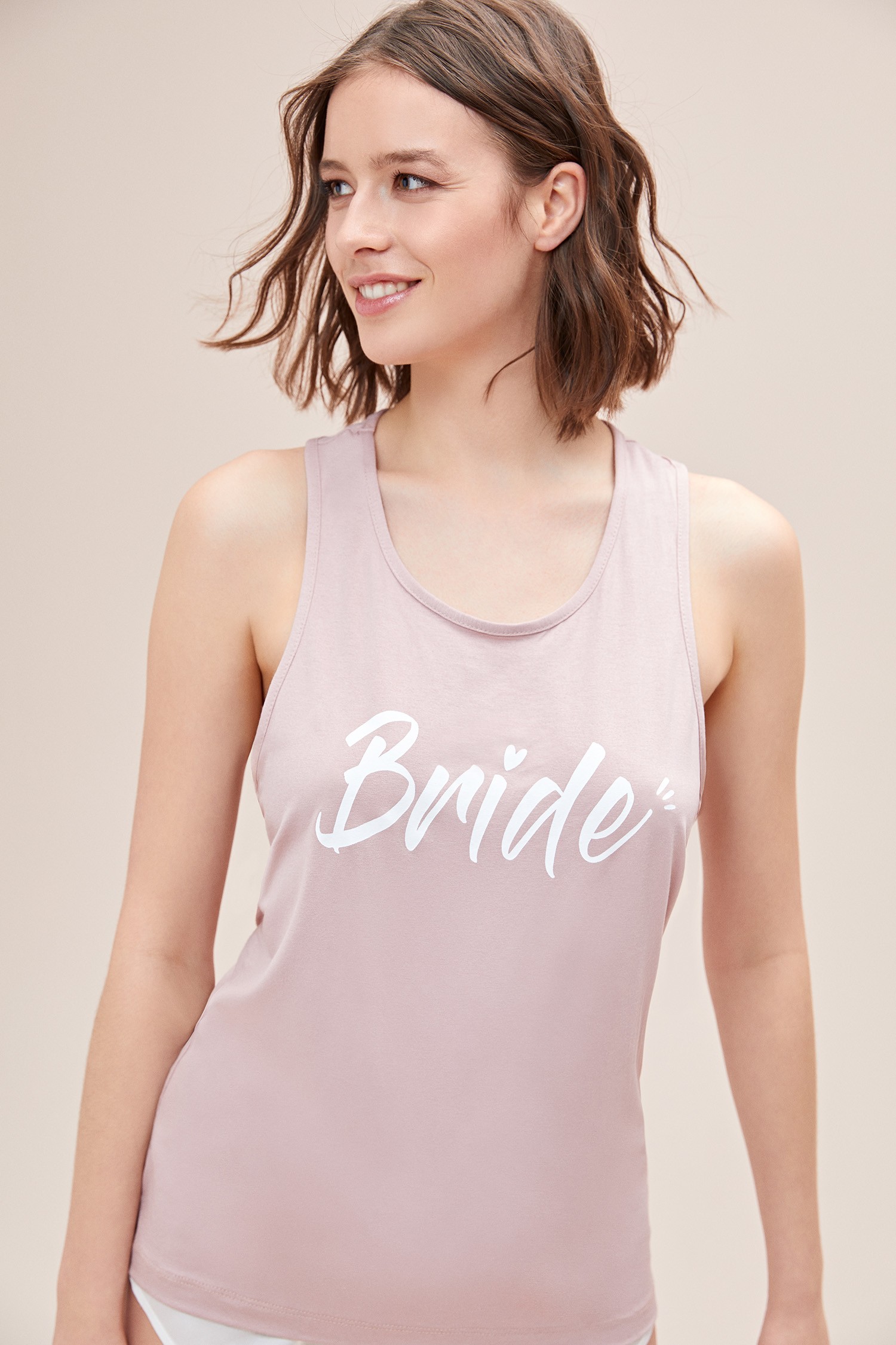 Pembe Askılı Bride T-shirt