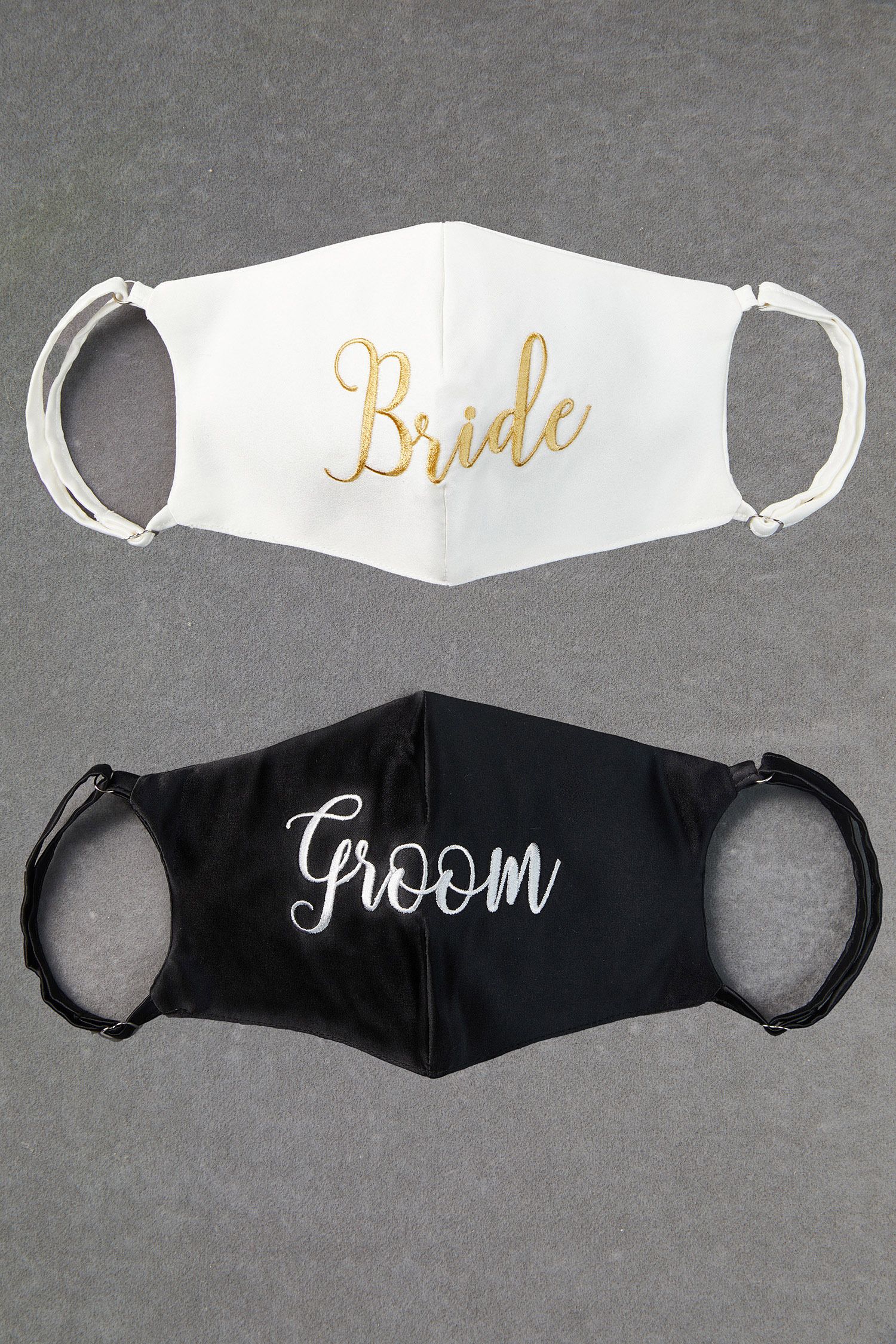Bride ve Groom Yazılı Yüz Maskesi Seti