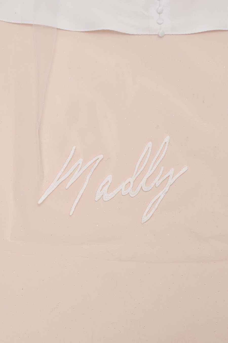 Truly - Madly - Deeply Yazı İşlemeli Uzun Tül Gelin Duvağı V10022