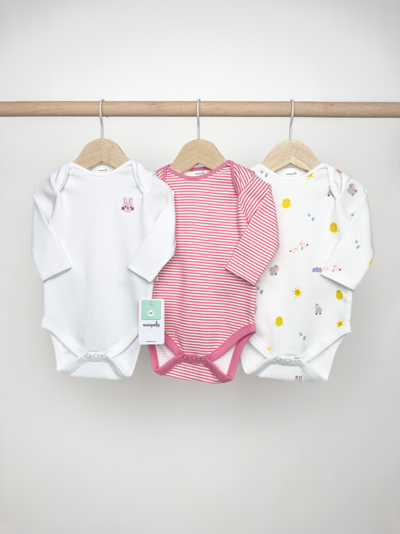 Ballıca Uzun Kol  Kız Bebek Çıtçıtlı Body 9'lu Set 