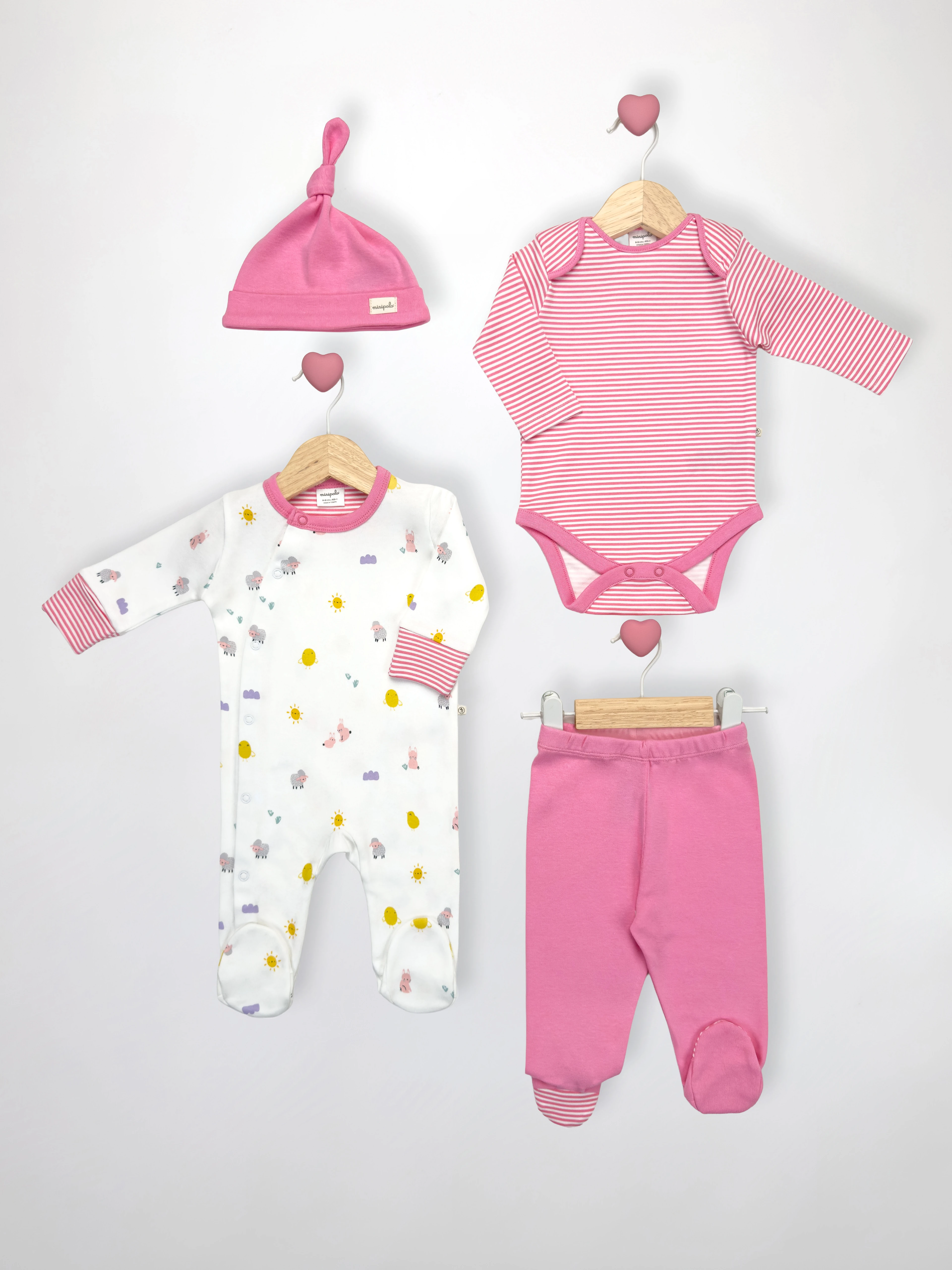 Kisecik 4'lü Kız Bebek Tulum Çoklu Set