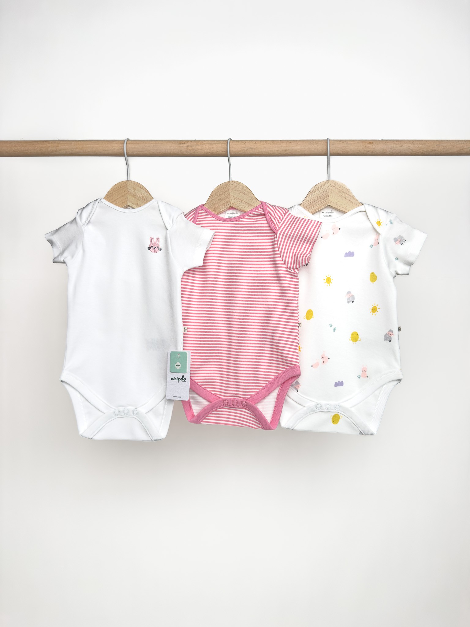 Reşadiye Yarım Kol Kız Bebek Çıtçıtlı Body 9'lu Set 