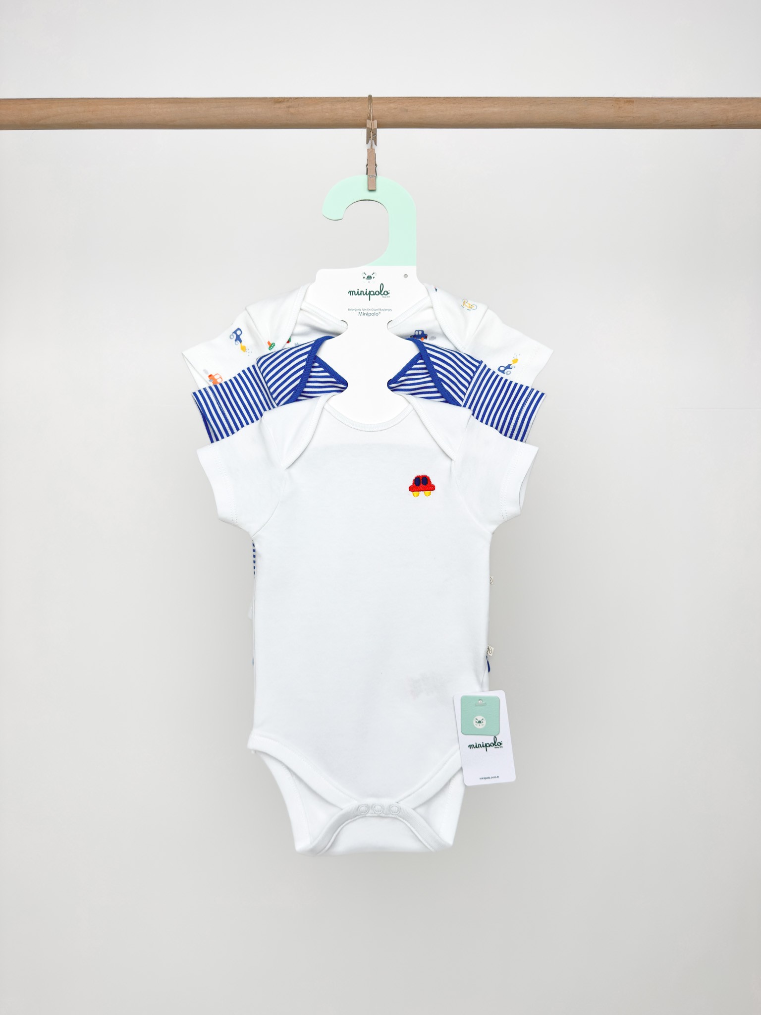 Özlüce Yarım Kol Erkek Bebek Çıtçıtlı Body 9'lu Set 