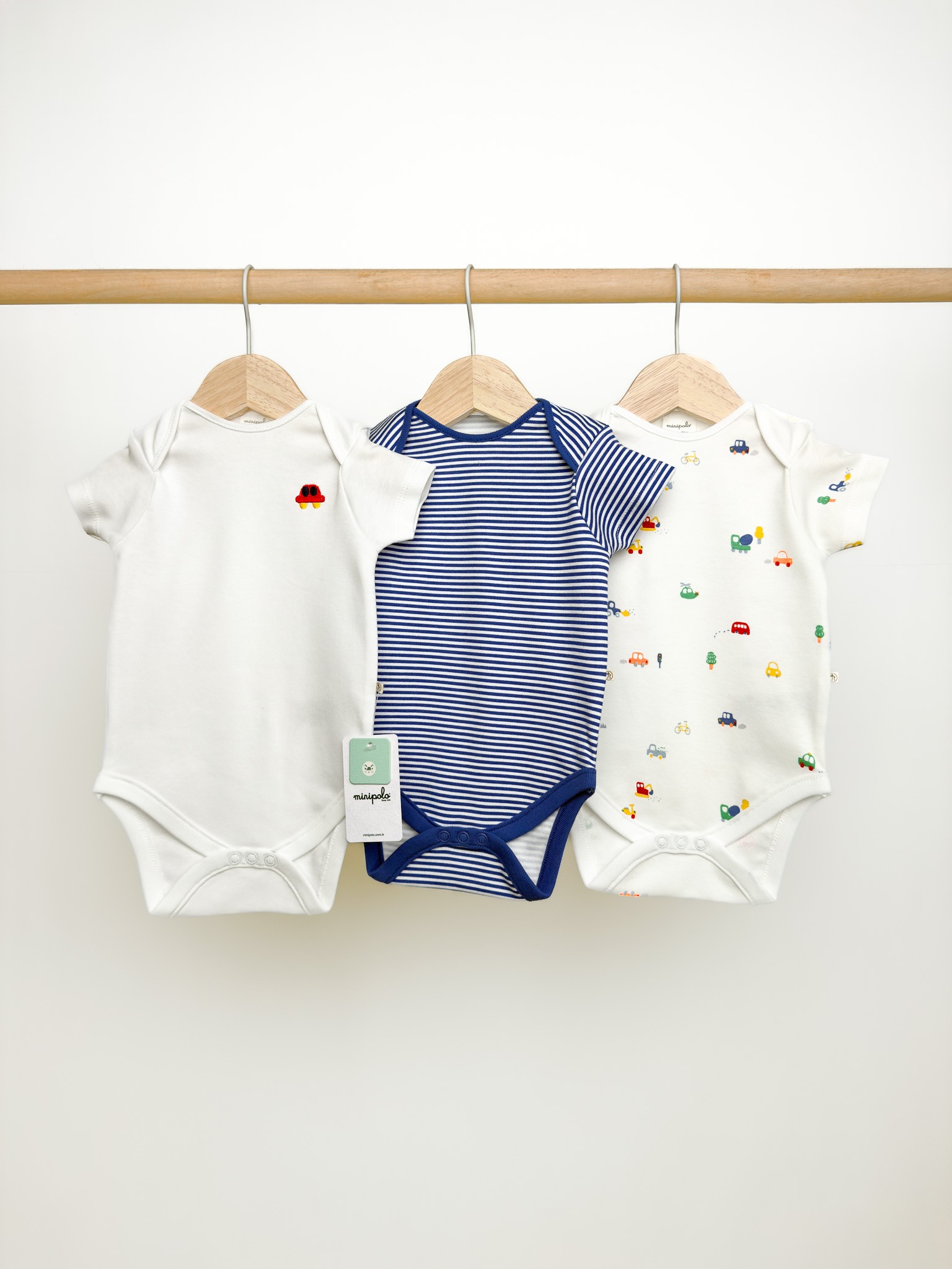 Özlüce Yarım Kol Erkek Bebek Çıtçıtlı Body 9'lu Set 