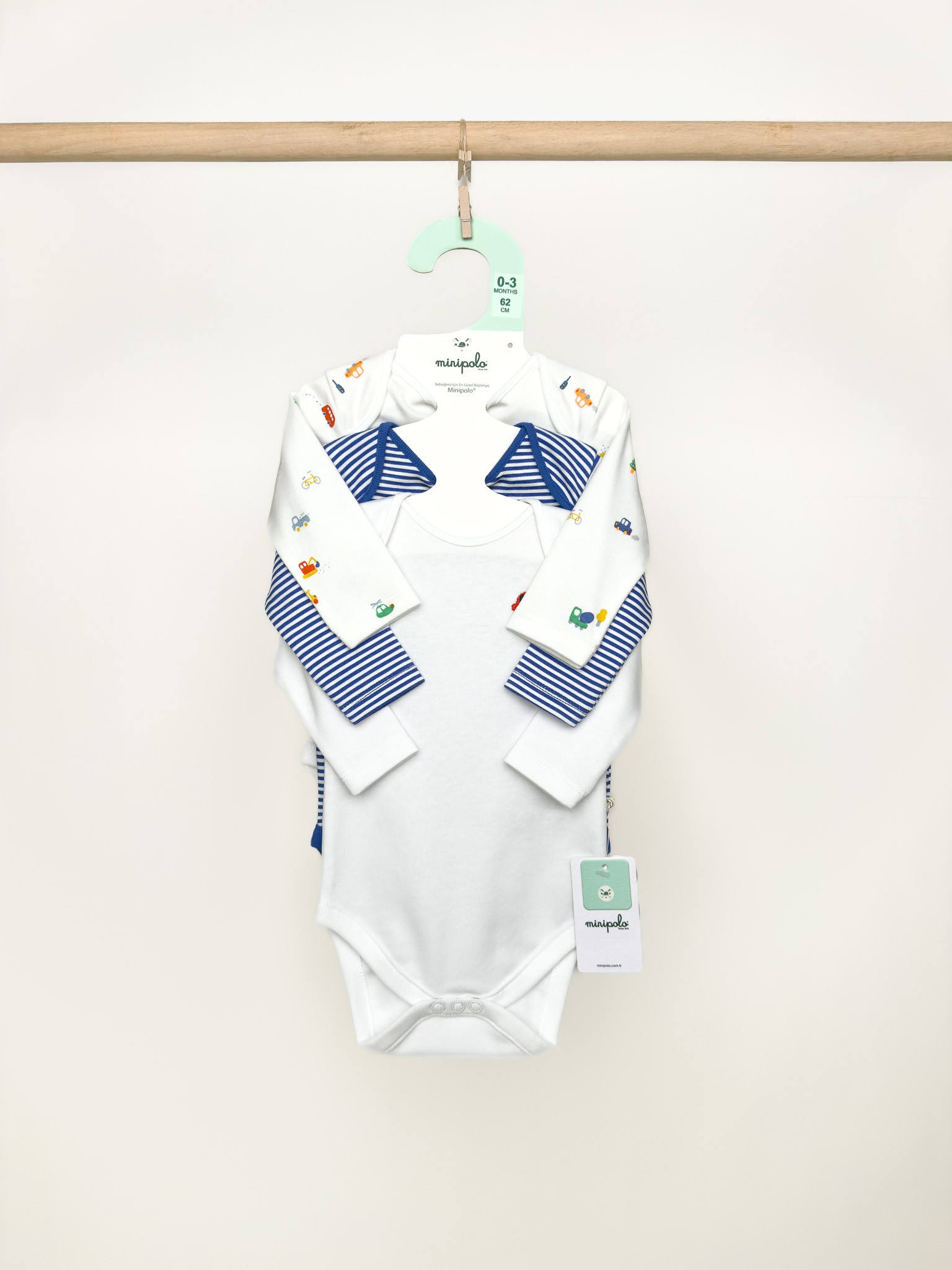 Kozoluk Uzun Kol Erkek Bebek Çıtçıtlı Body 9'lu Set 