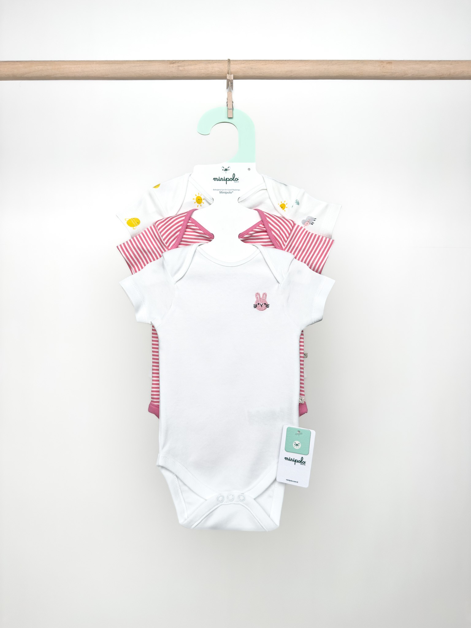 Reşadiye Yarım Kol Kız Bebek Çıtçıtlı Body 9'lu Set 