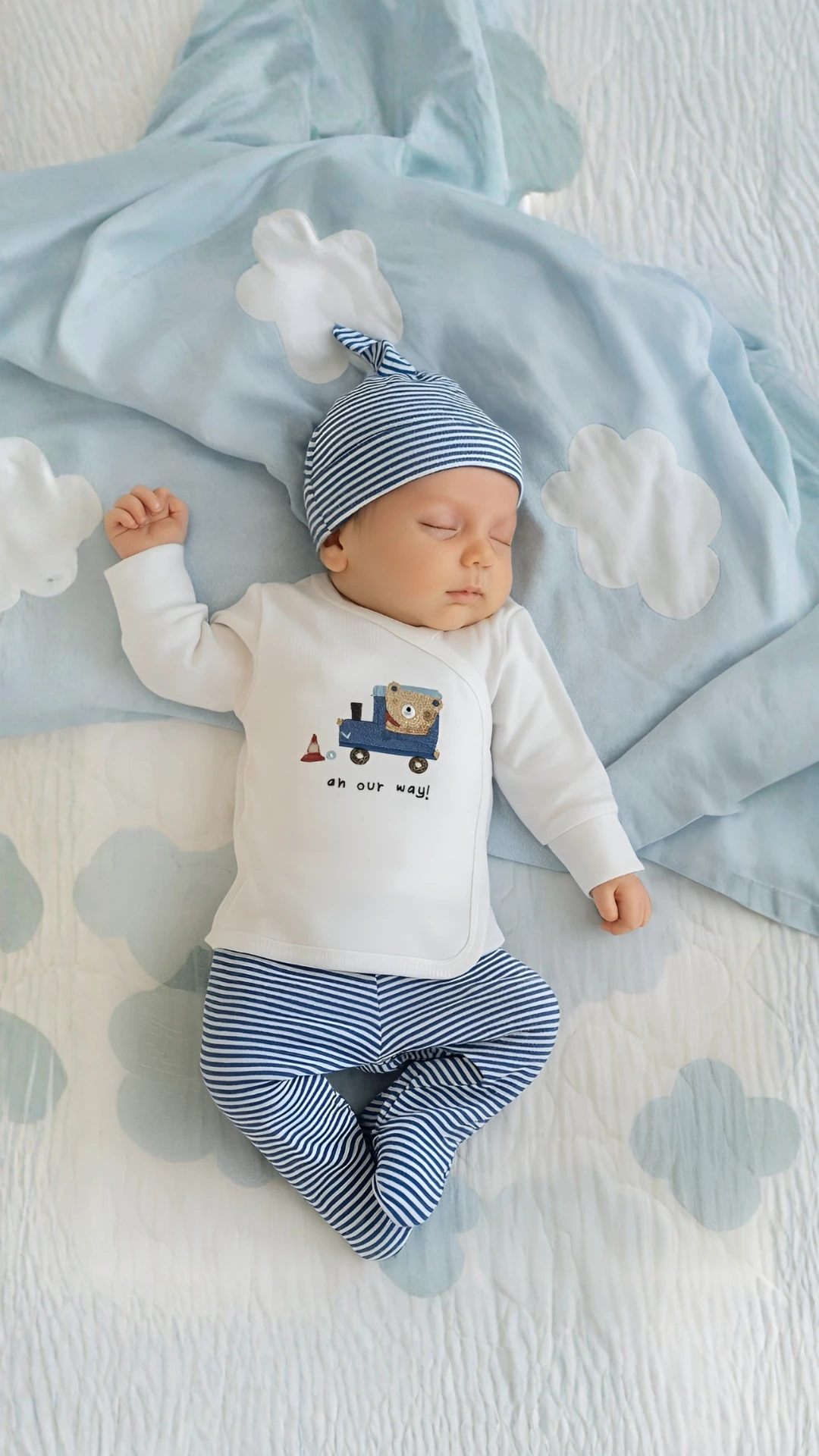 Ulaş 3'lü Erkek Bebek Zıbın Seti