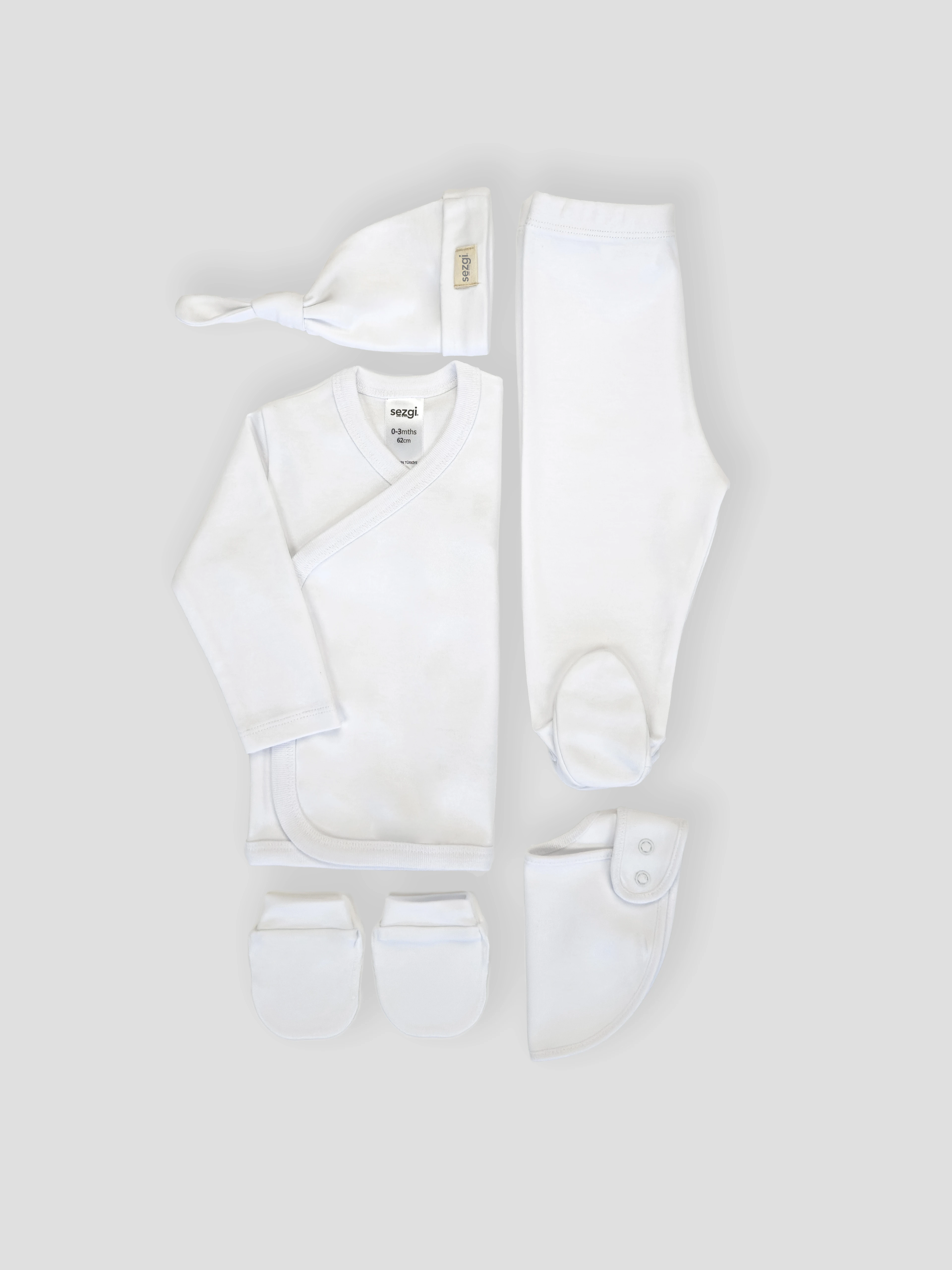 Sezgi Bebek 5'li Hastane Çıkış Seti %100 Pamuk Unisex