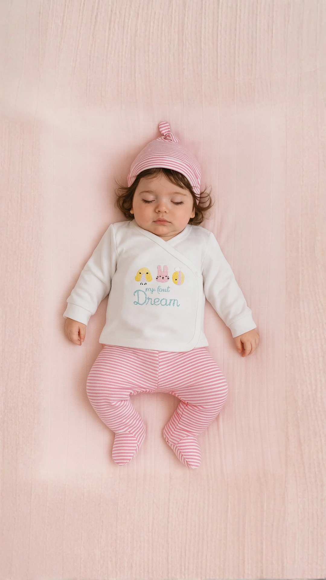 Belen 3'lü Kız Bebek Zıbın Seti