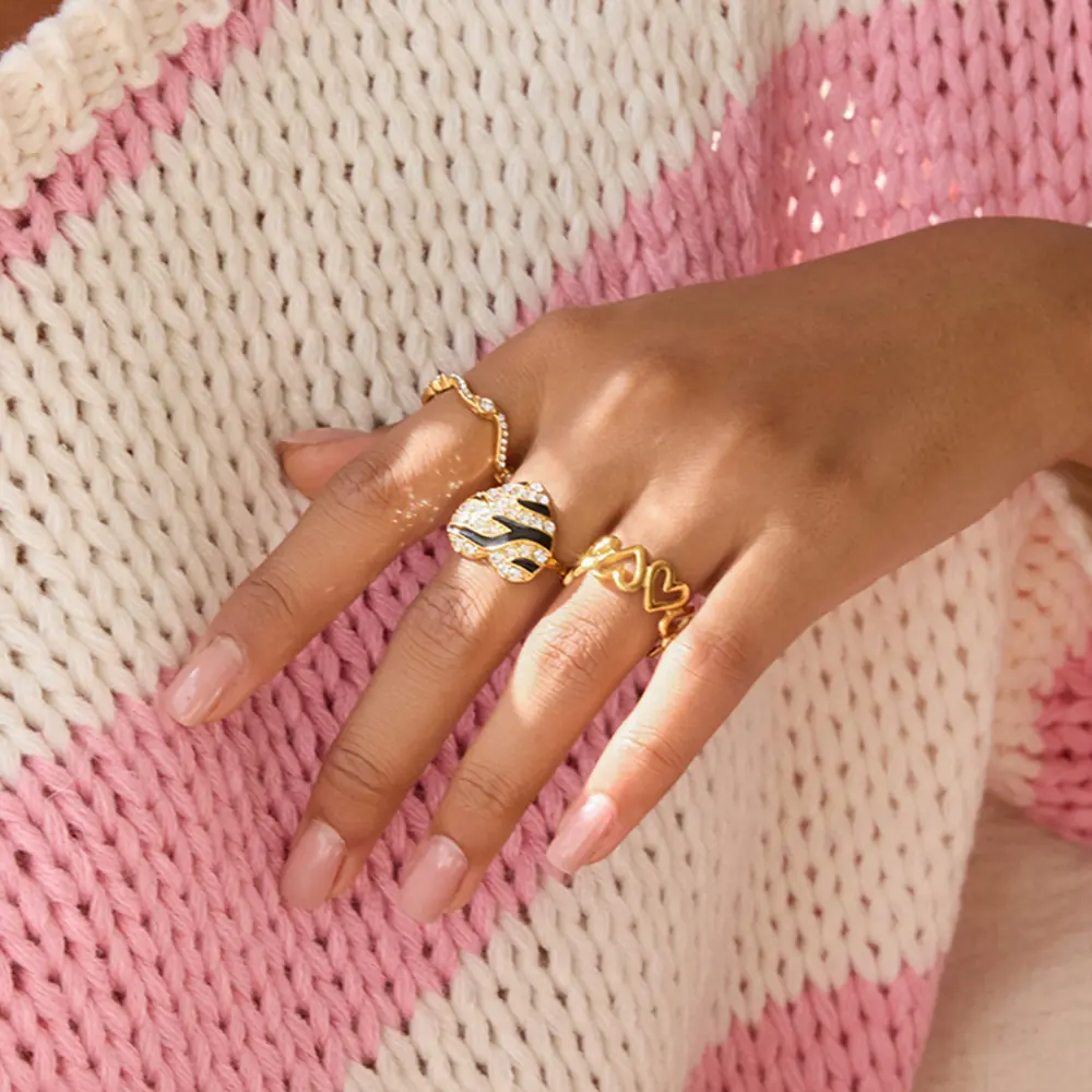 Zebrina Ring | Çelik Yüzük 5
