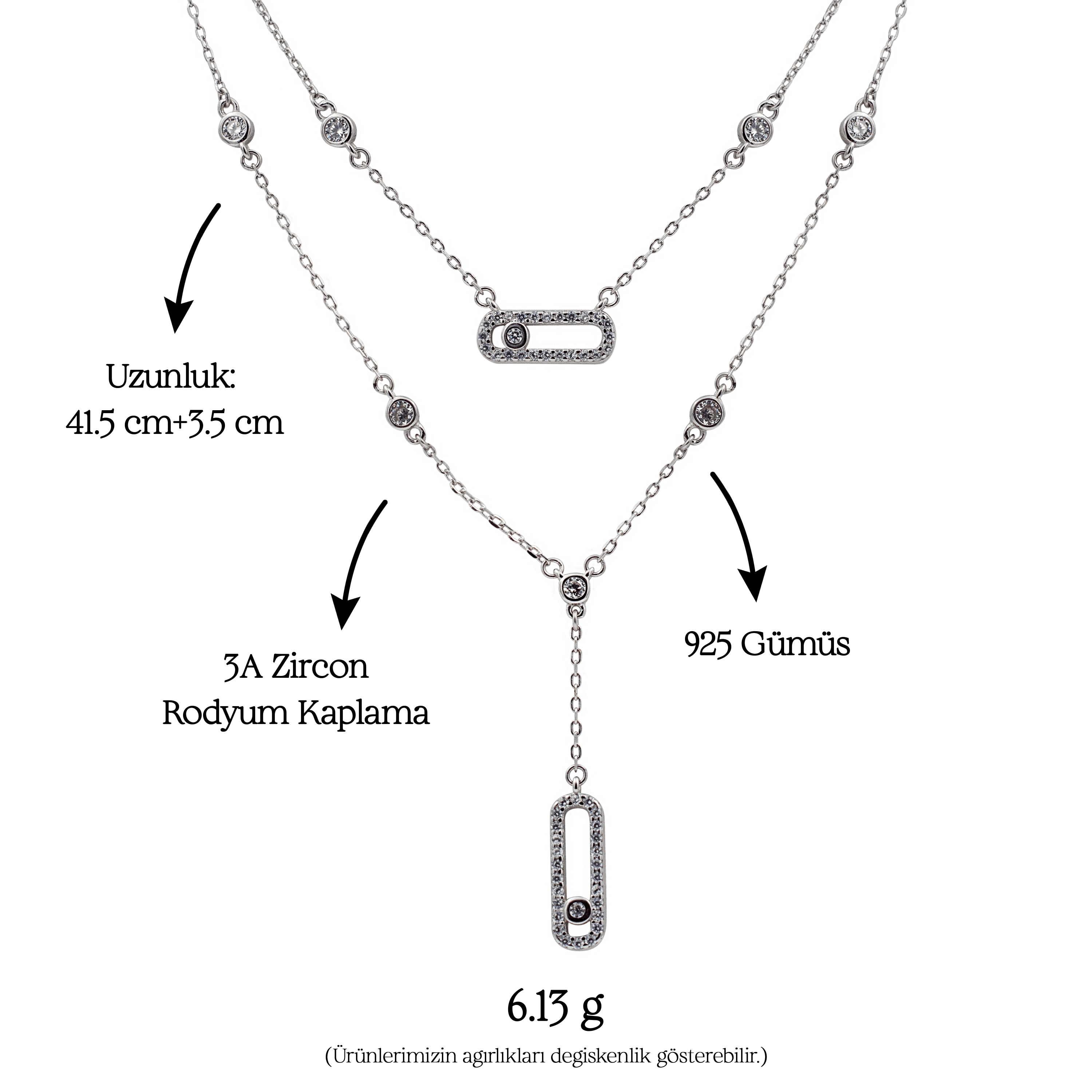 Celestora Necklace | Silver Kadın Kolye
