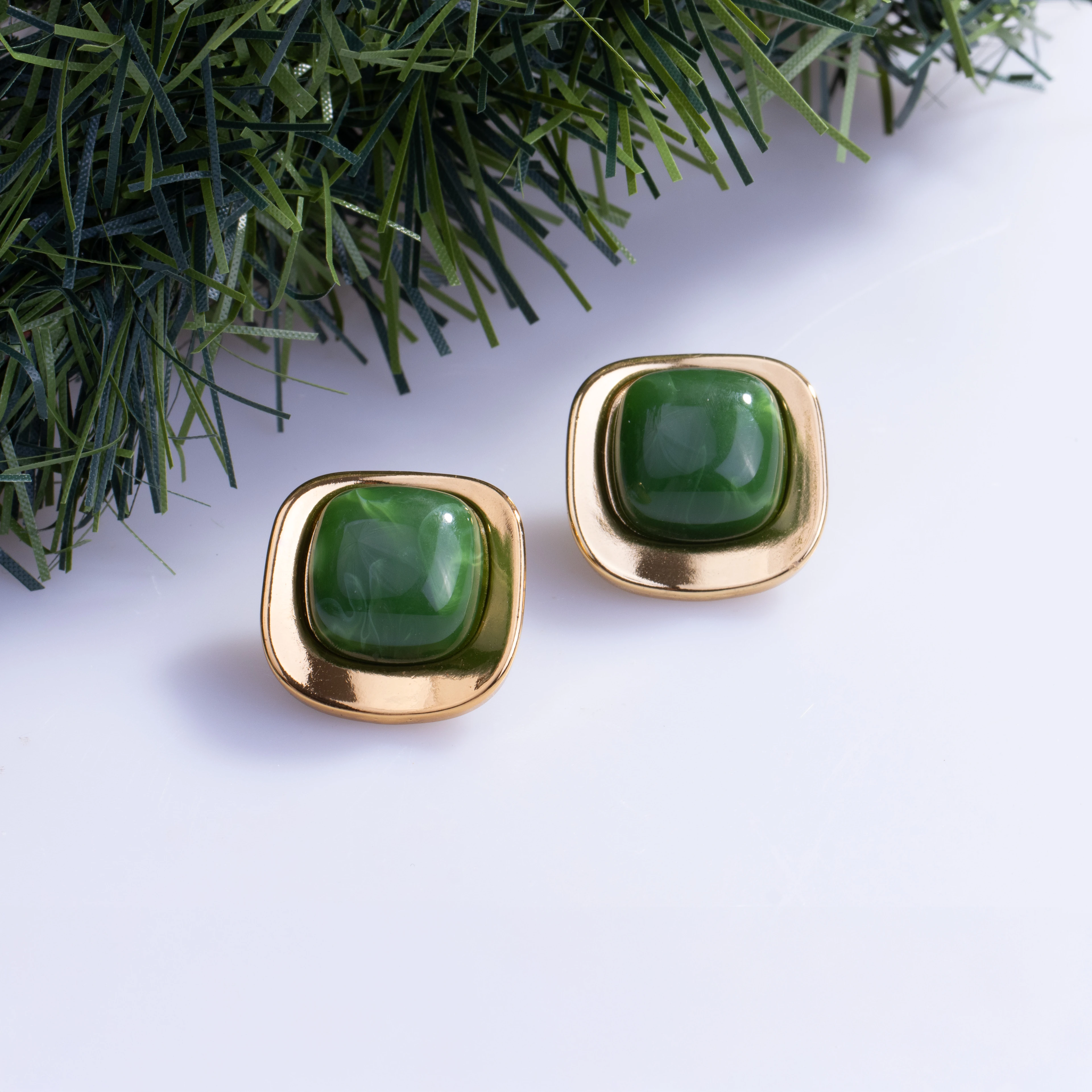 Emeralune Earring | Çelik Küpe