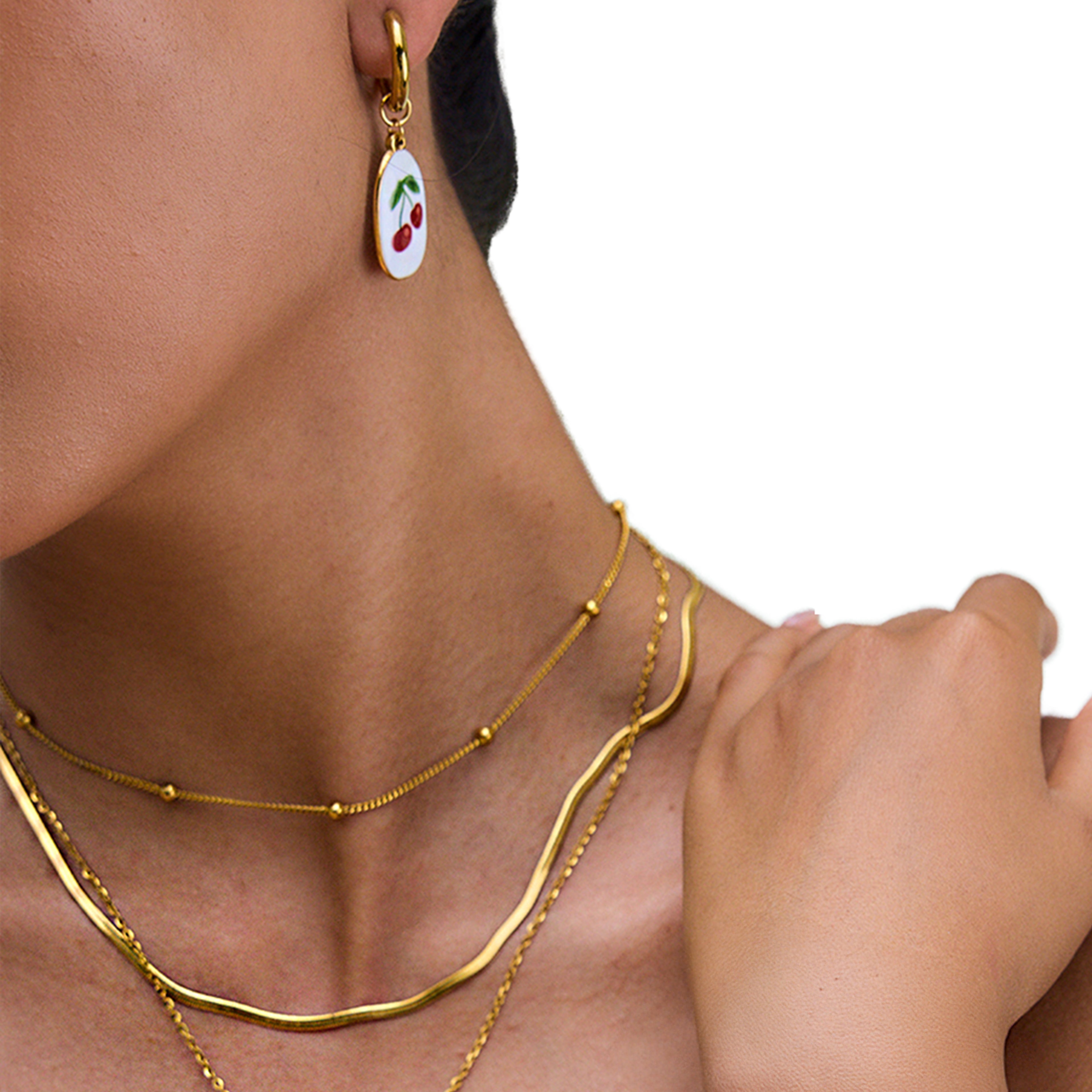 Cereza Earring | Çelik Küpe