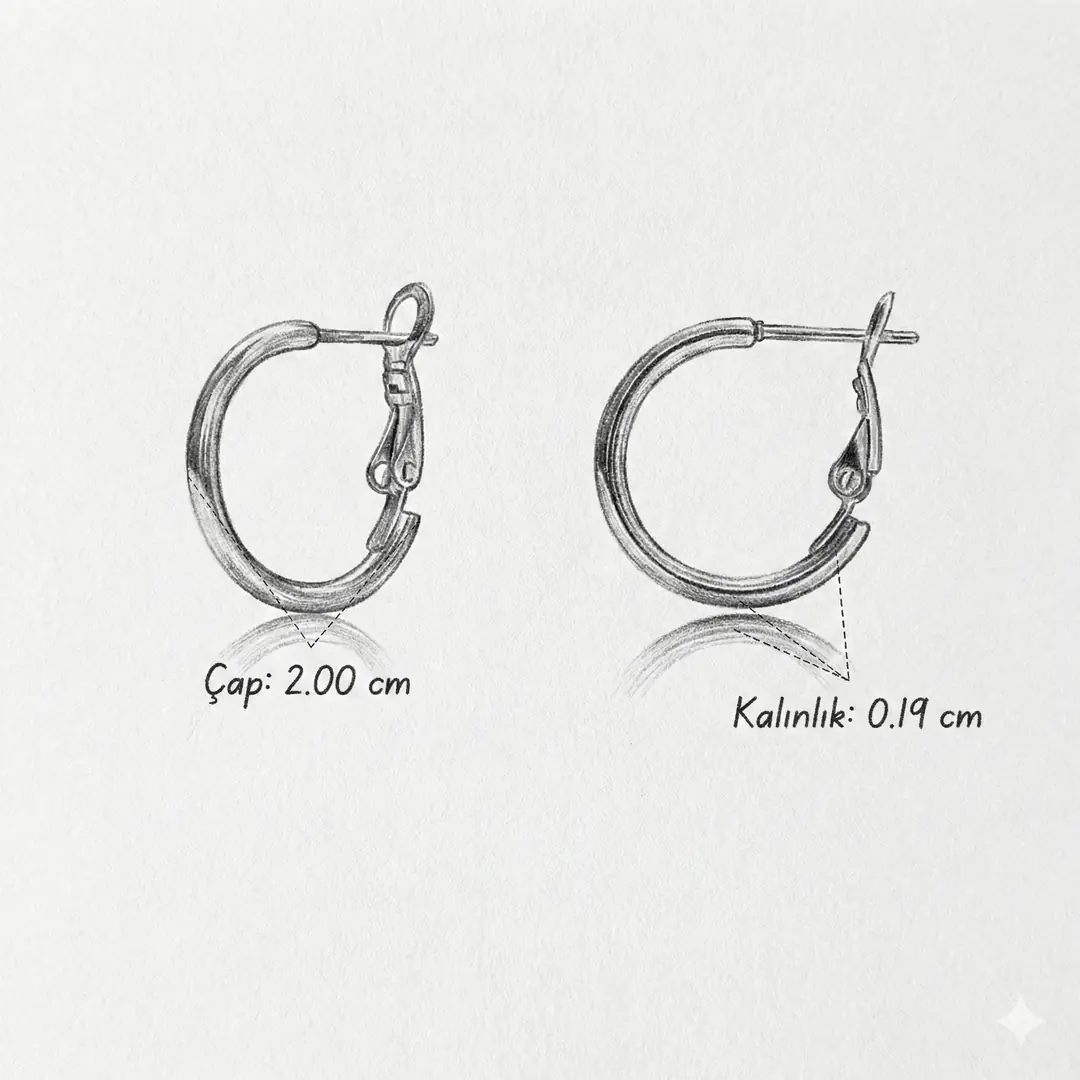 Silvon20 Earring | Çelik Küpe 2