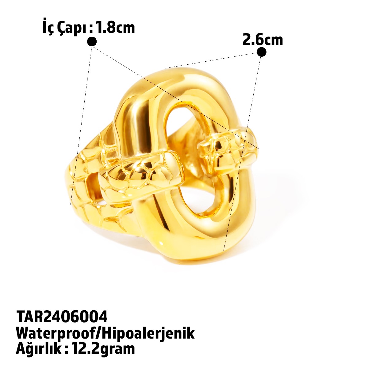 Golden Knot Ring | Çelik Yüzük