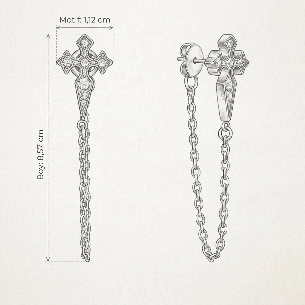 Sanctelle Earring | Çelik Küpe 6