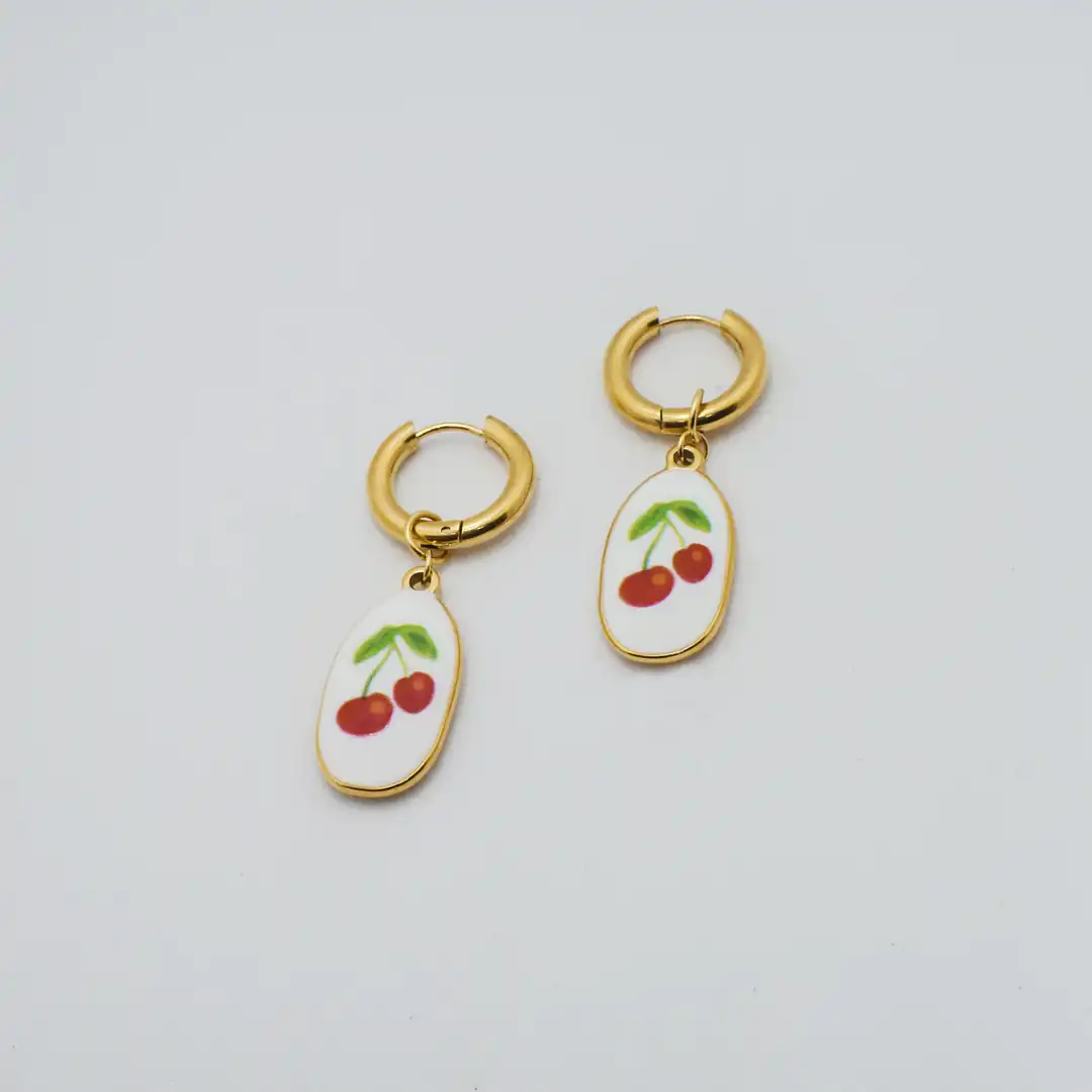 Cereza Earring | Çelik Küpe