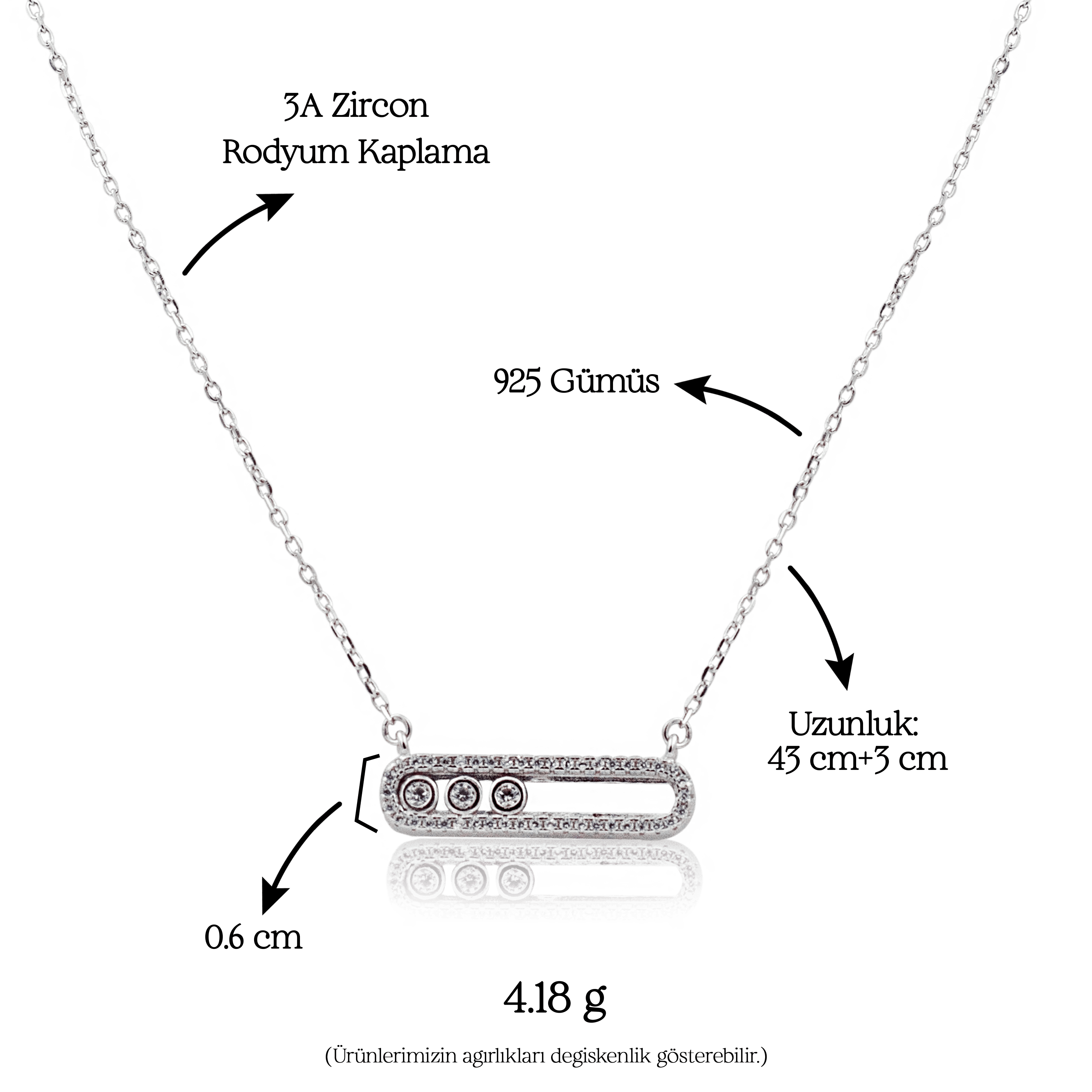 Lunexa Necklace | Silver Kadın Kolye