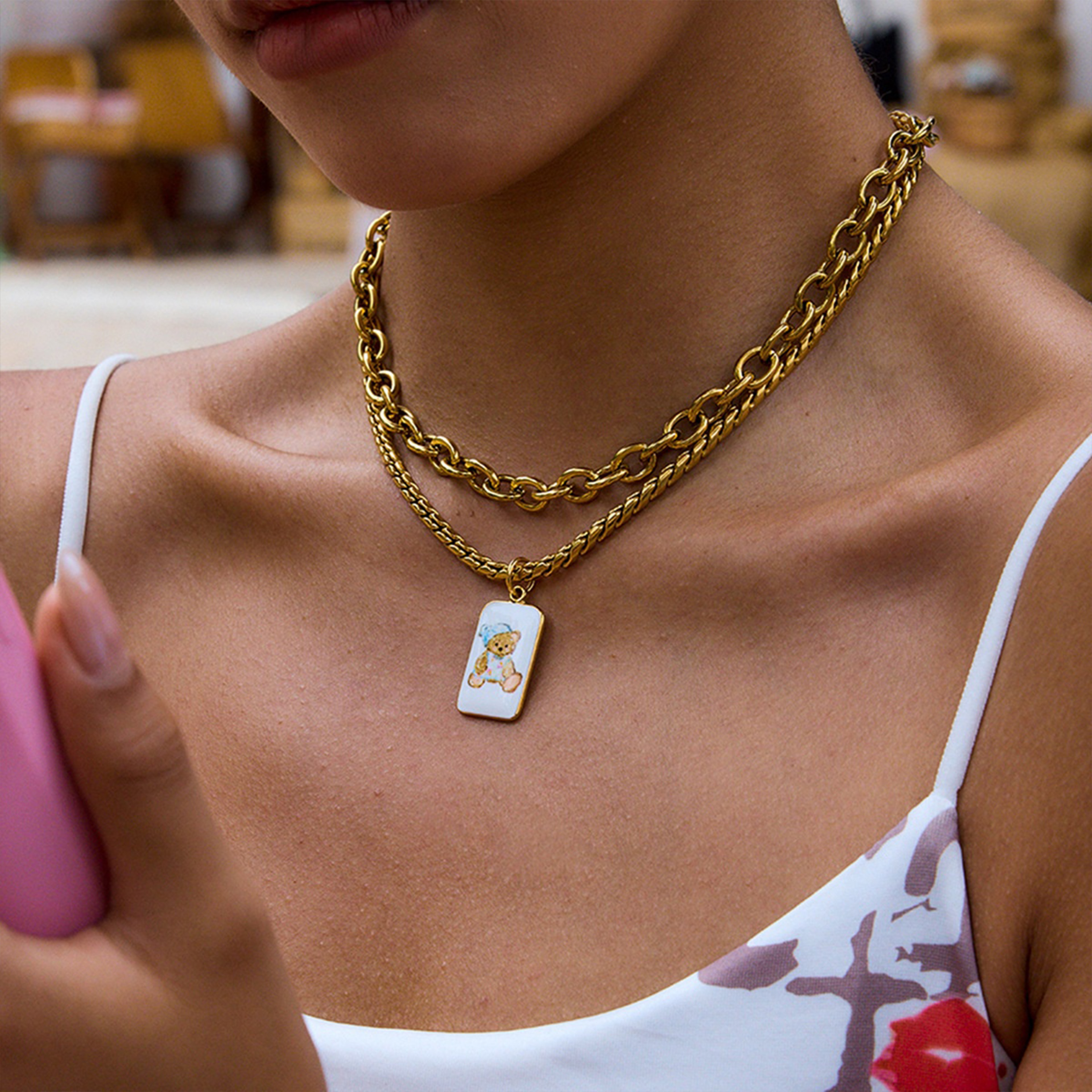 Teddia Necklace | Çelik Kolye