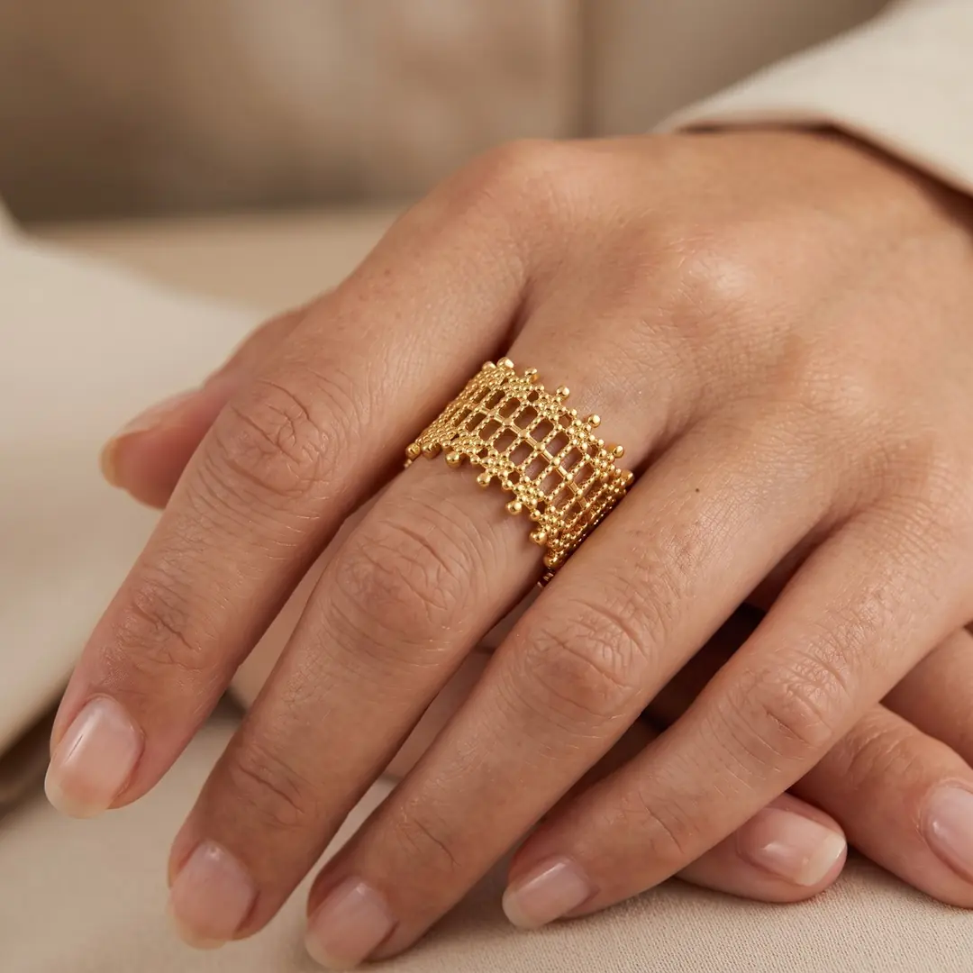 Graticce Ring | Çelik Yüzük 2