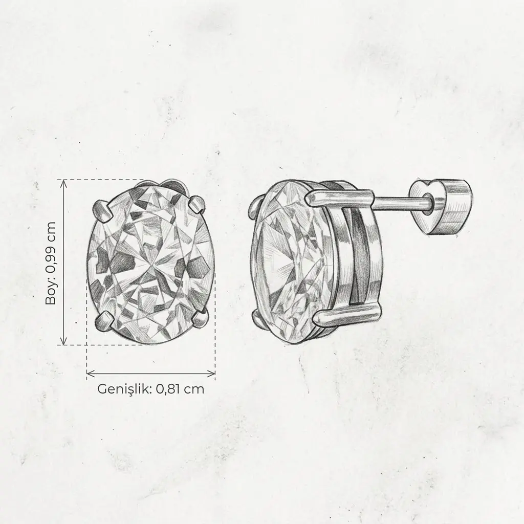 Brillane Earring | Çelik Küpe 6