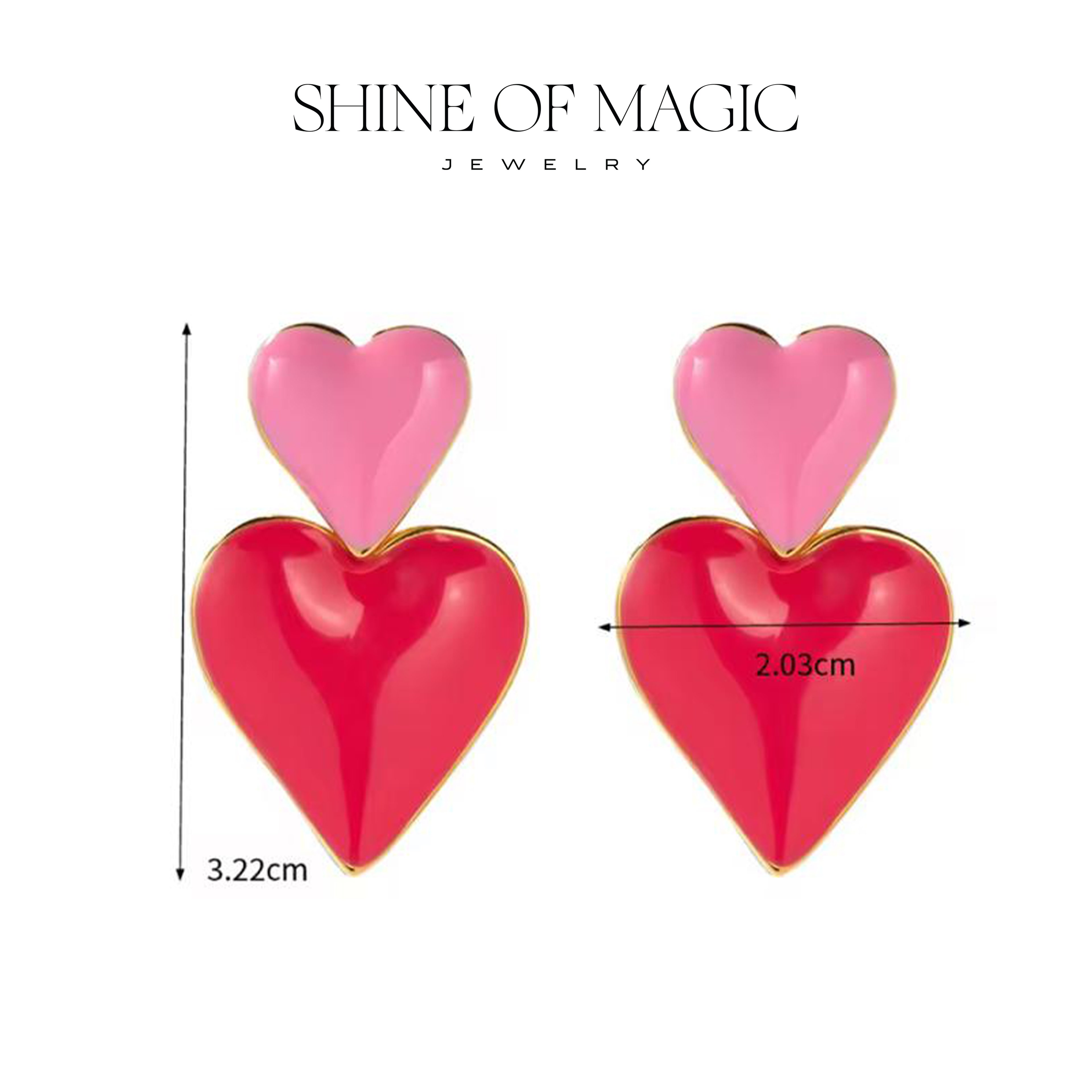 Heart Duo Earring | Çelik Küpe