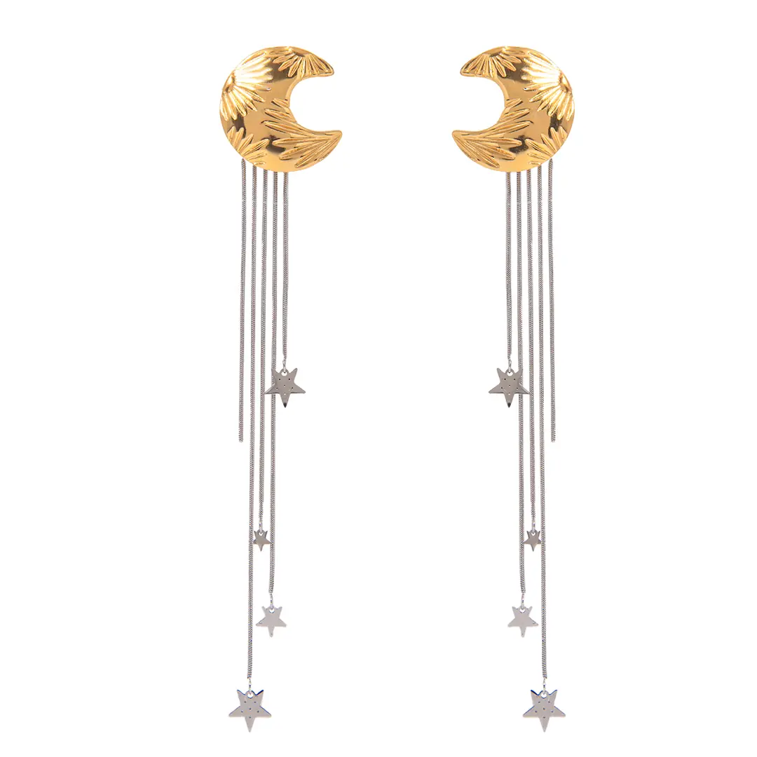 Moon Earring | Çelik Küpe