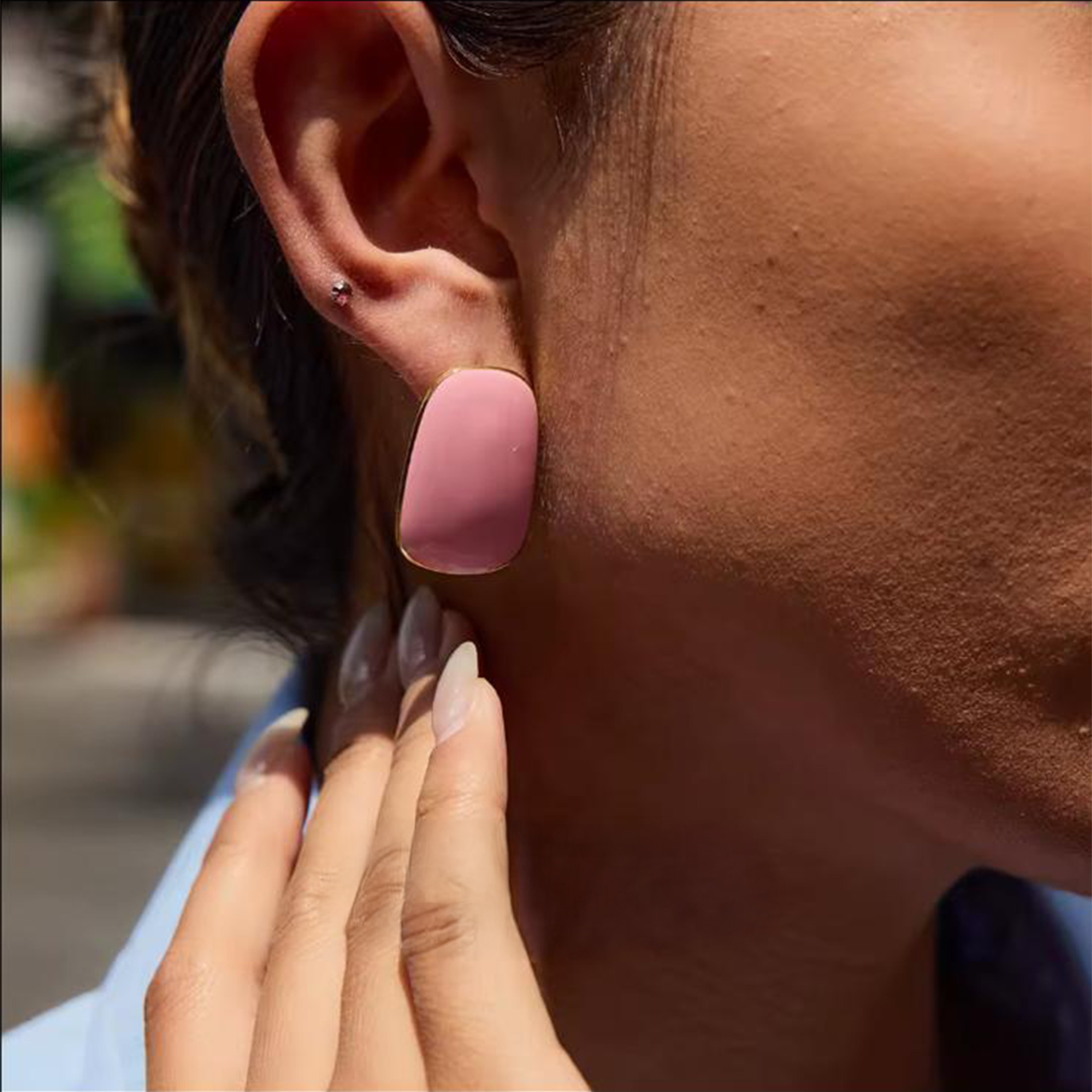Pink Aura Earring | Çelik Küpe