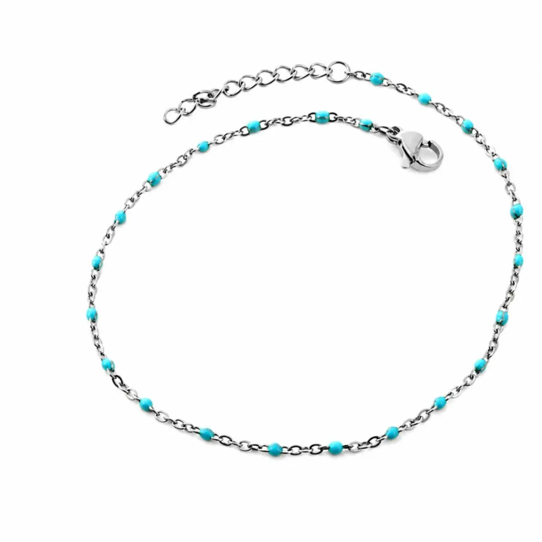Turkaya Silver Anklet | Gümüş Renk Çelik Halhal