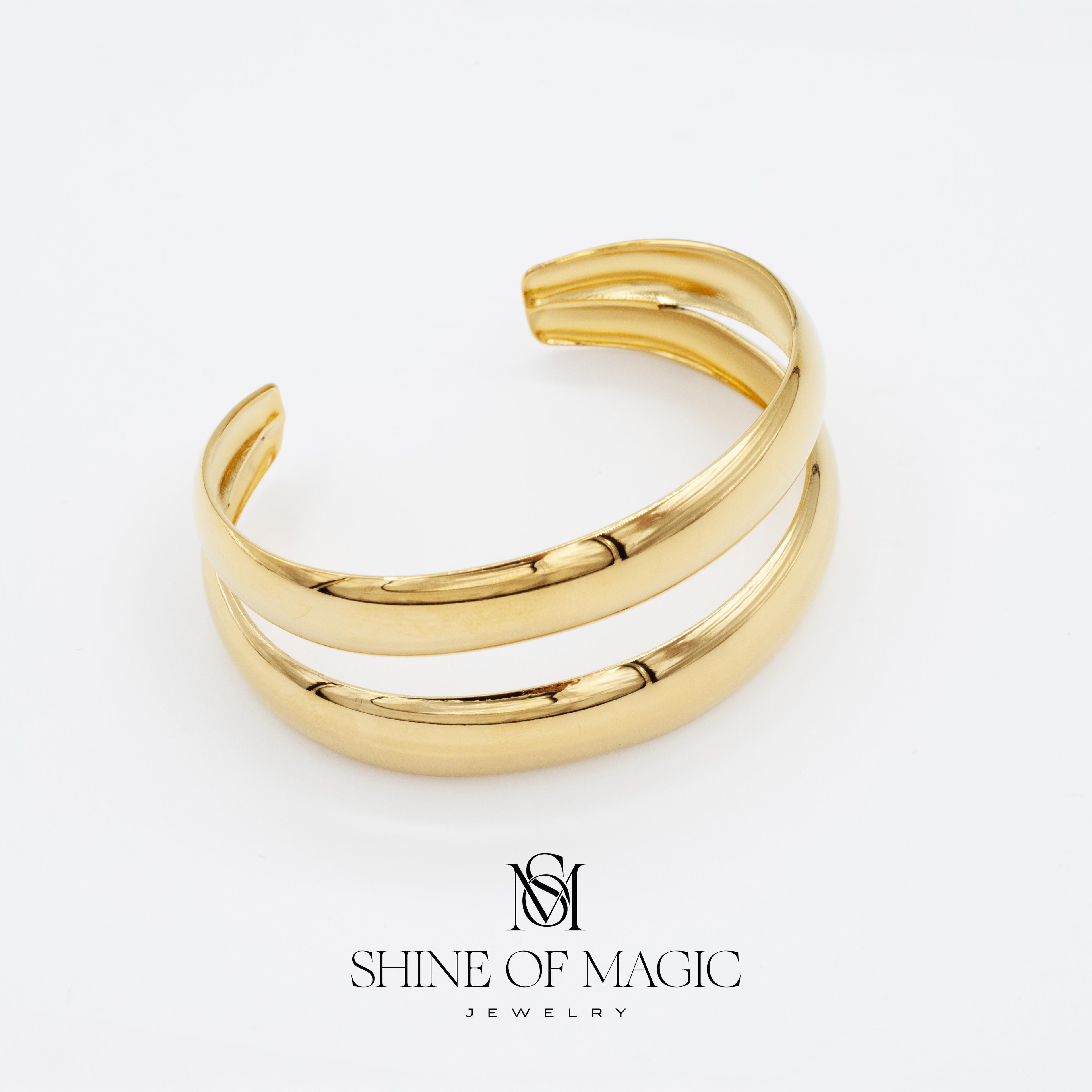 Golden Cuff Bracelet | Çelik Bileklik