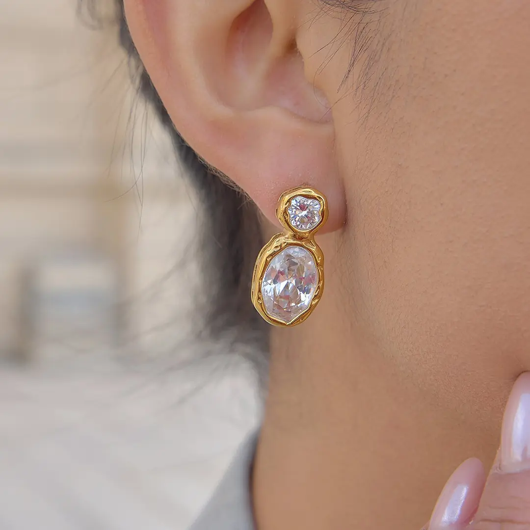 Duolina Earring | Çelik Küpe 2
