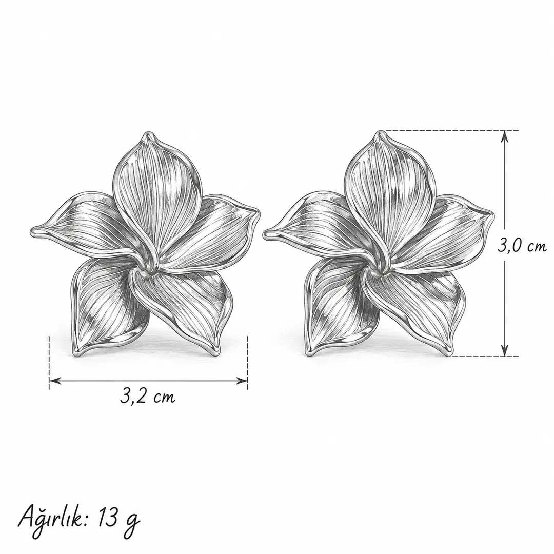 Solaflora Earring | Çelik Küpe 4