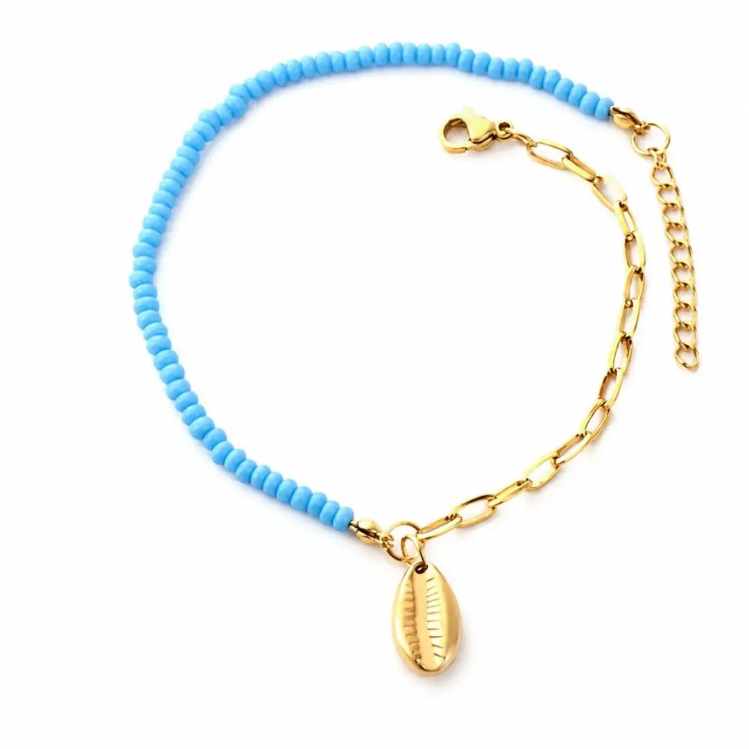 Pabeon Gold Anklet | Boncuklu HalHal