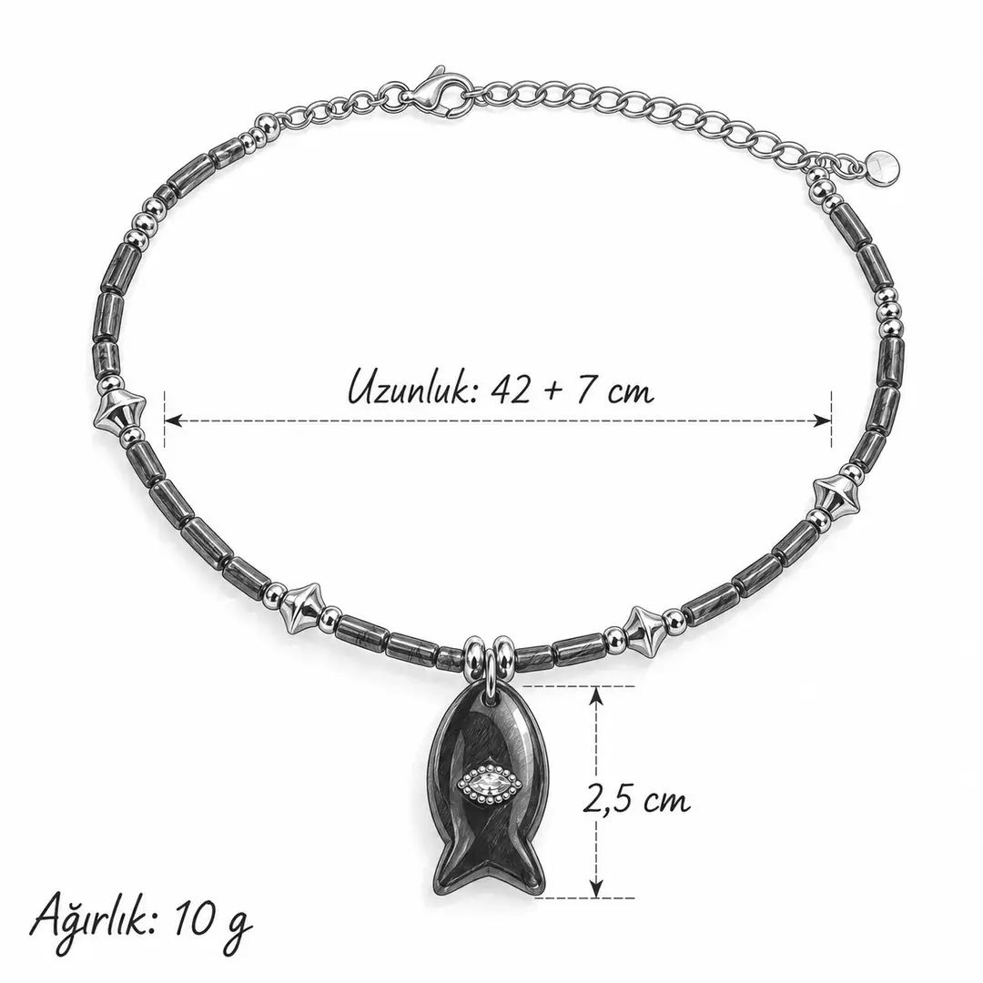 NoirFish Necklace | Çelik Kolye 3