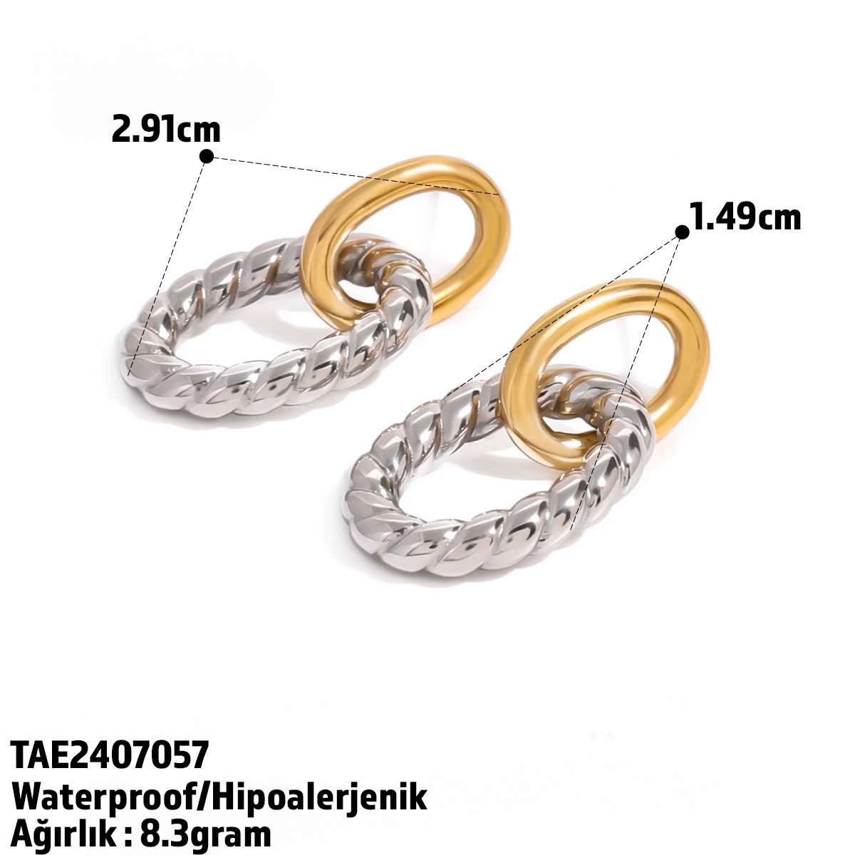 Intreccio Earring | Çelik Küpe