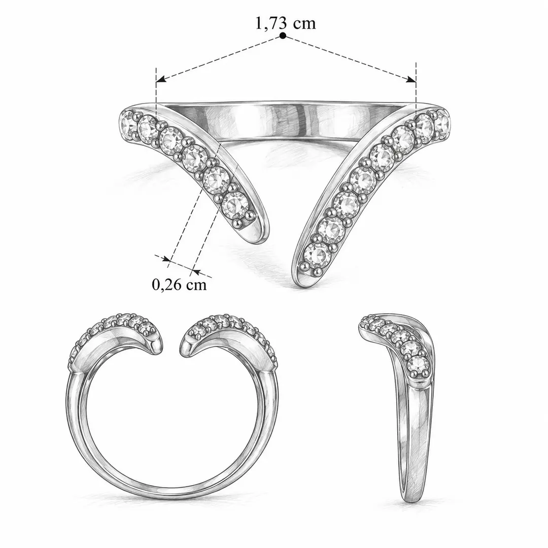 Chevrona Ring | Çelik Yüzük 2