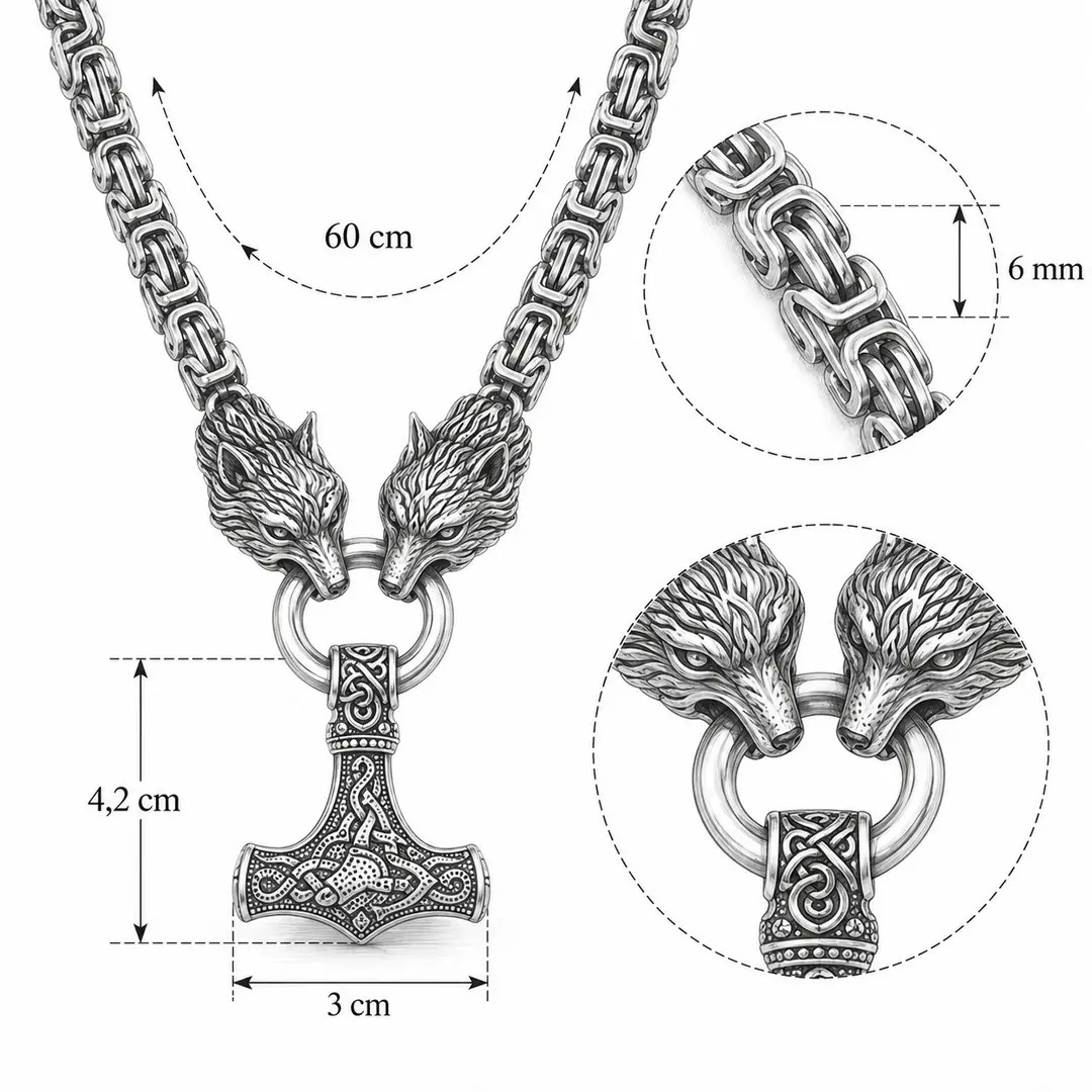 Mjolvar Necklace | Erkek Çelik Kolye 5