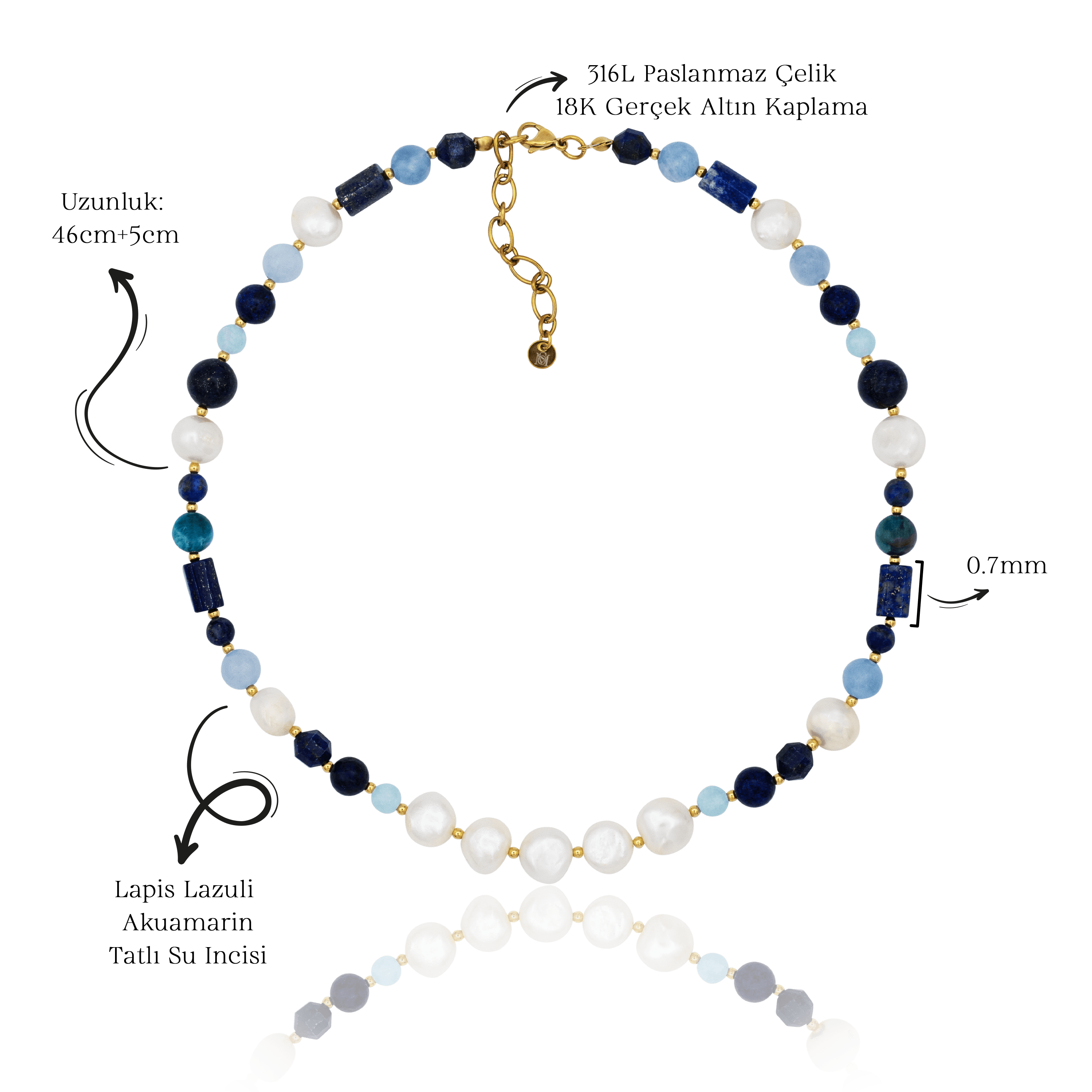 Lunaria Necklace | Doğal Taş Kolye
