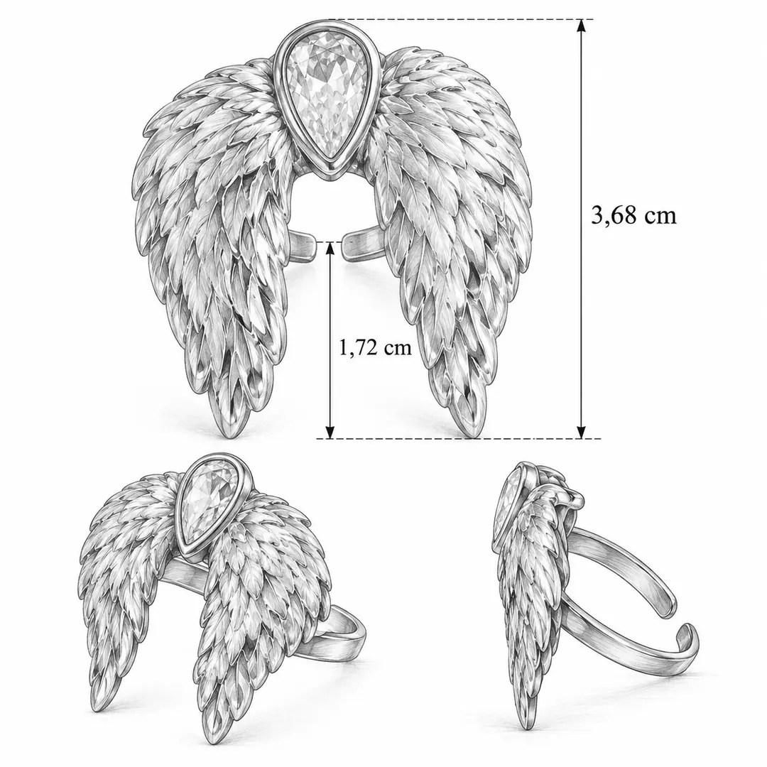 Wingora Ring | Çelik Yüzük 8