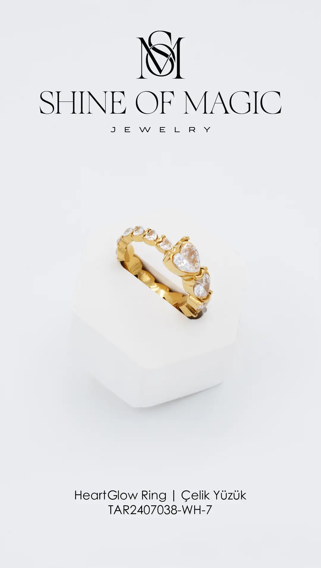 HeartGlow Ring | Çelik Yüzük 5