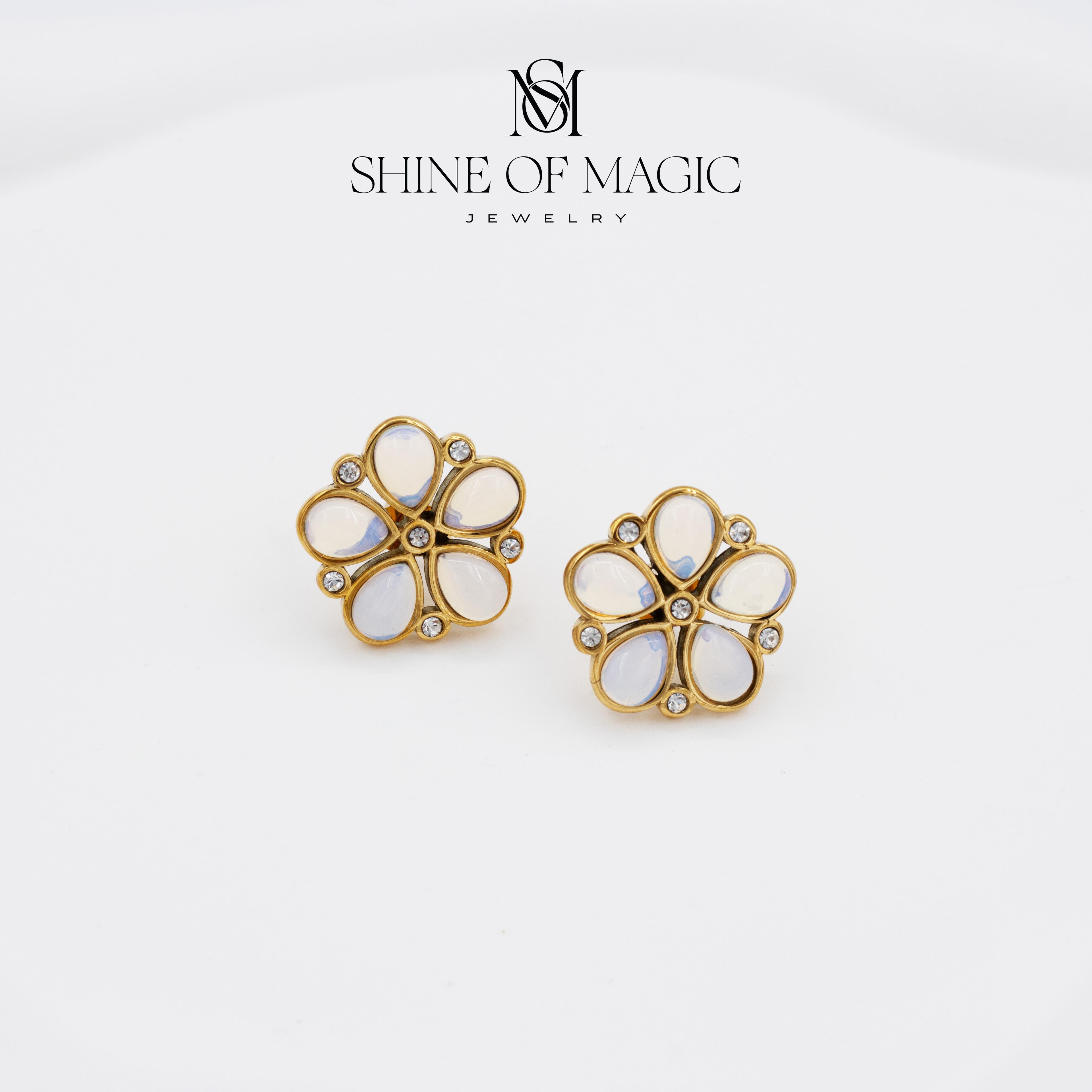 Golden Petals Earring | Çelik Küpe