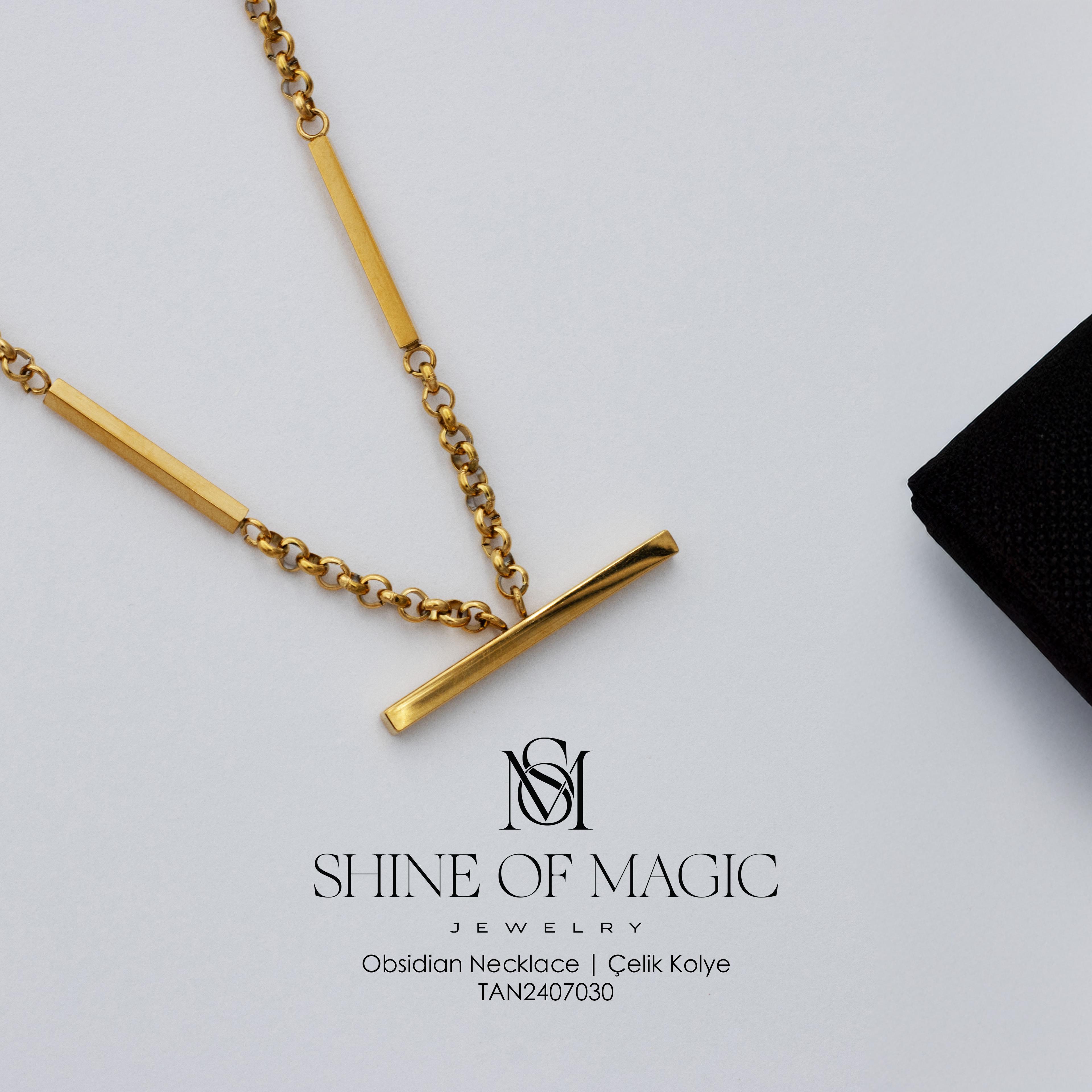 Obsidian Necklace | Çelik Kolye