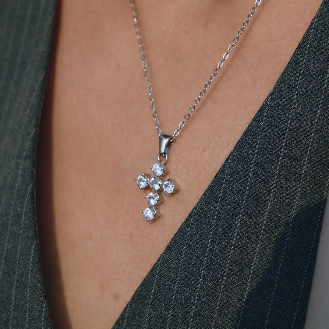 Crocina Silver Necklace | Çelik Kolye 2